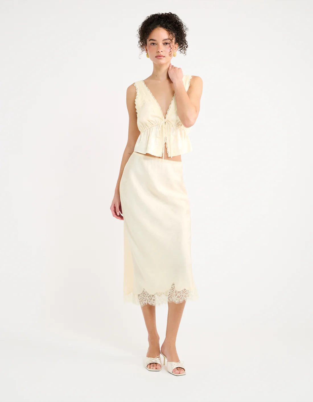 Lady Lace Top | Ivory Jacquard