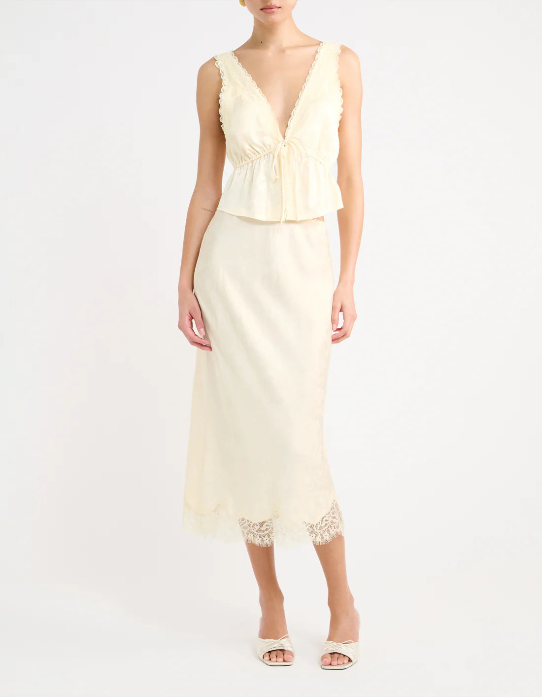 Lady Lace Top | Ivory Jacquard