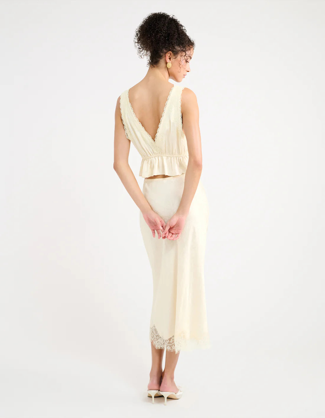 Lady Lace Top | Ivory Jacquard