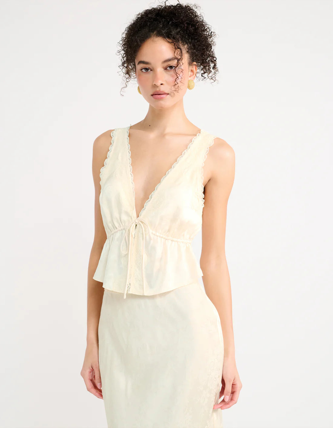 Lady Lace Top | Ivory Jacquard