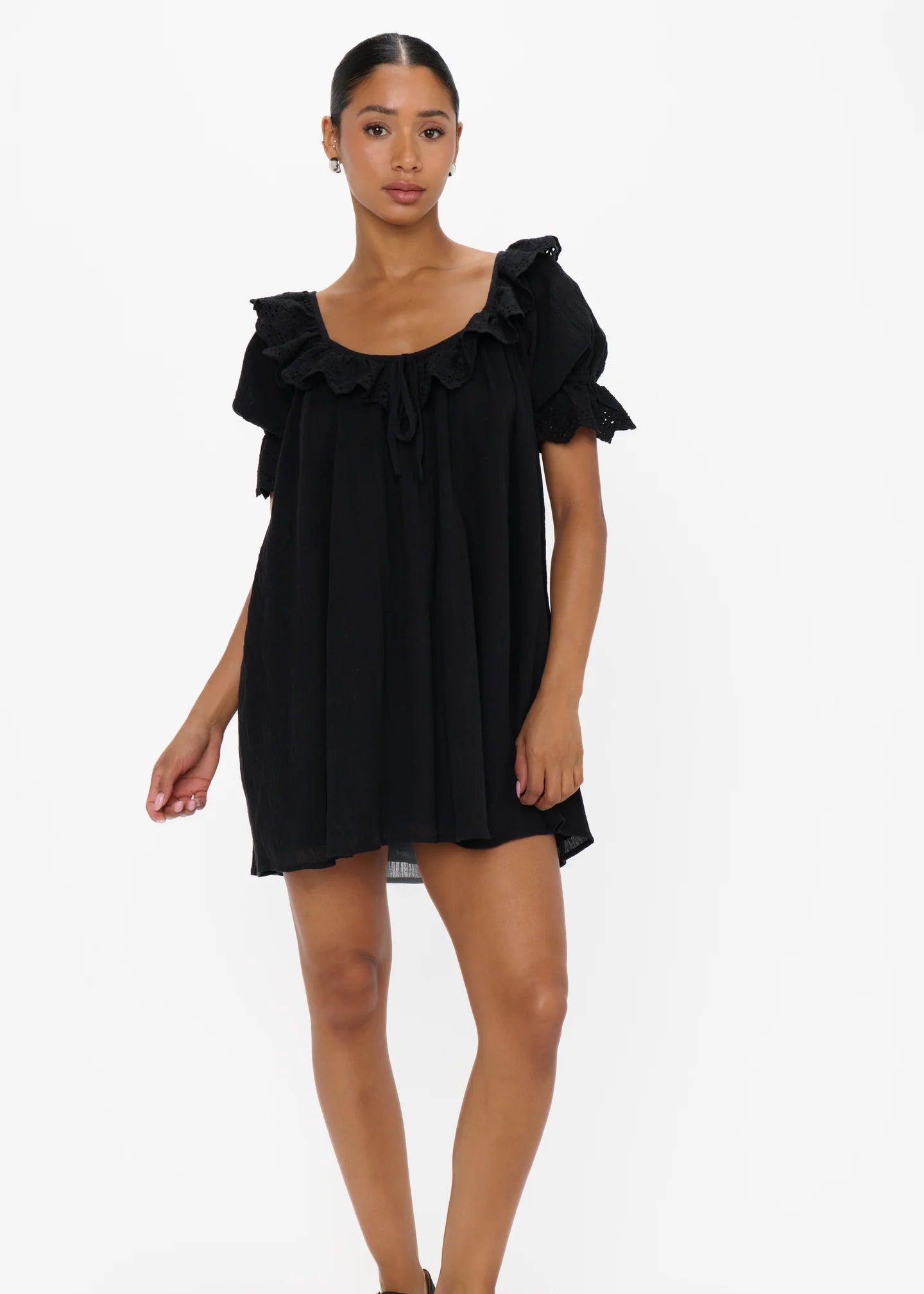 Toulouse Dress in Black Voile