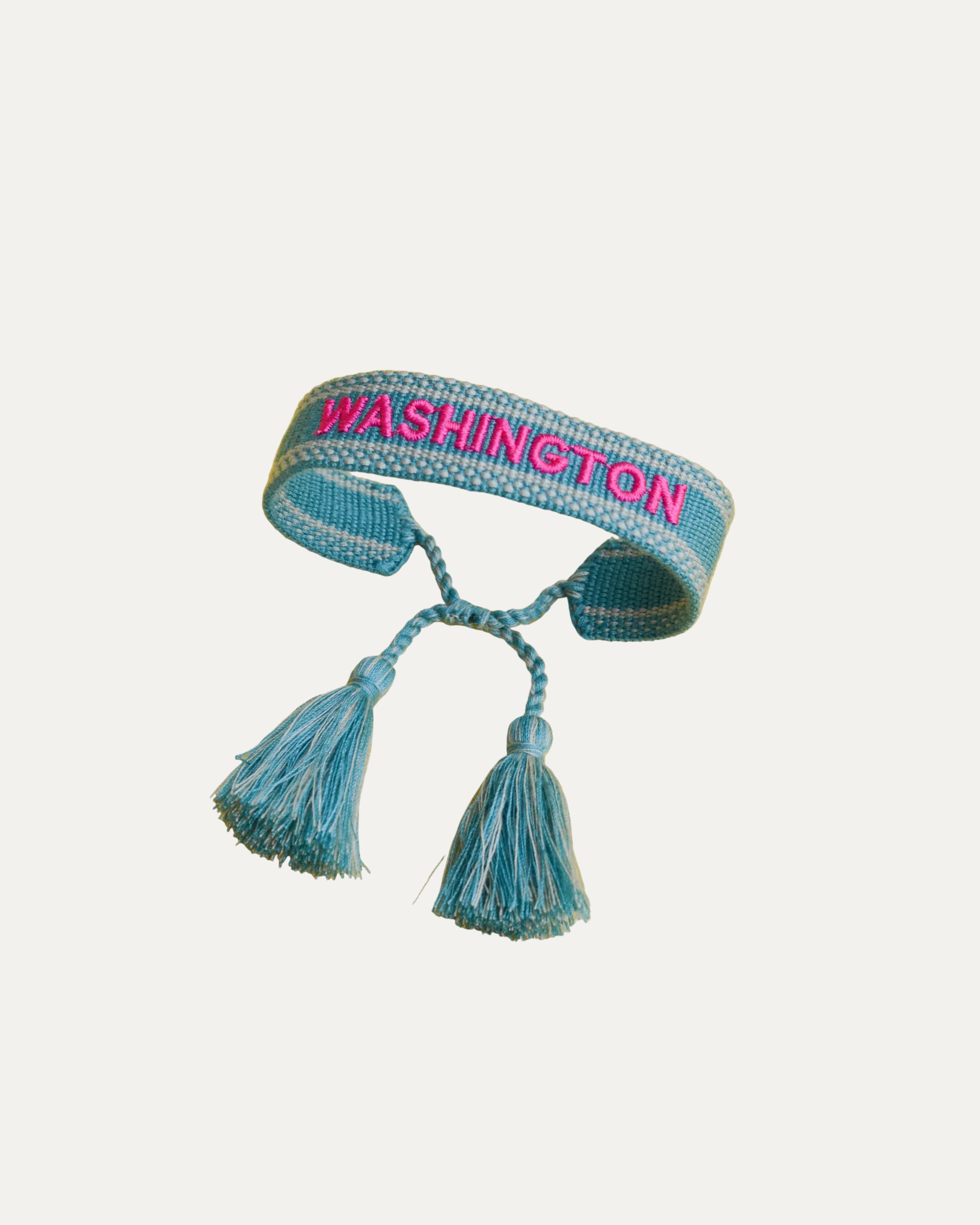Washington Woven Bracelet | Teal and Hot Pink