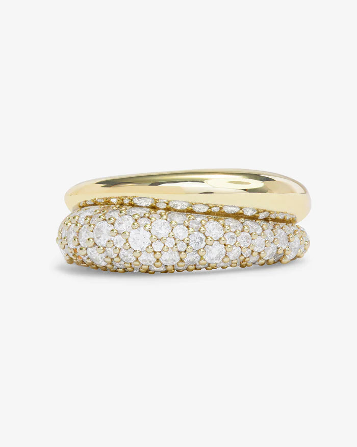 Norah Pavé Double Ring | Gold