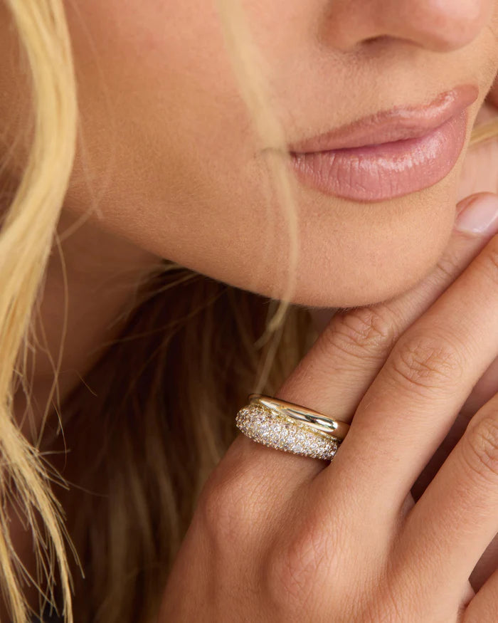Norah Pavé Double Ring | Gold