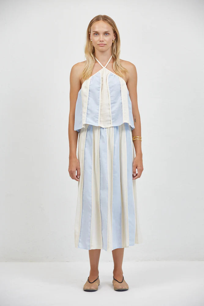 Roanne Skirt | Cream Blue