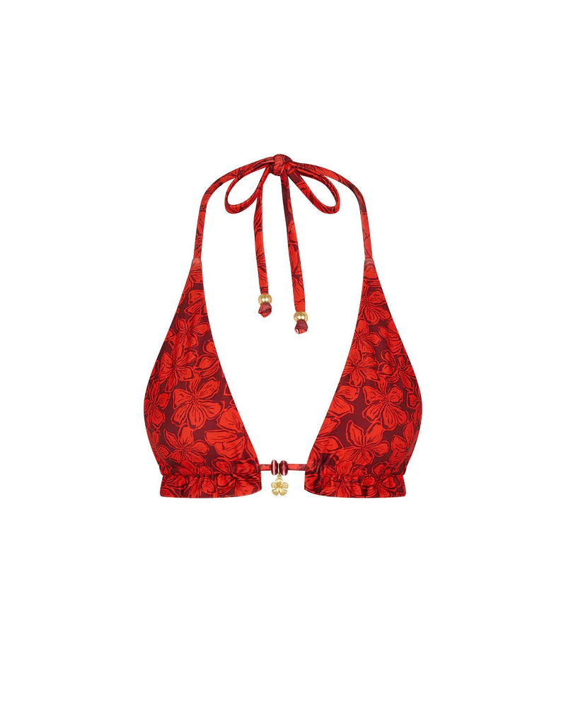 Frill Halter Bralette Bikini Top | Sassy Sangria
