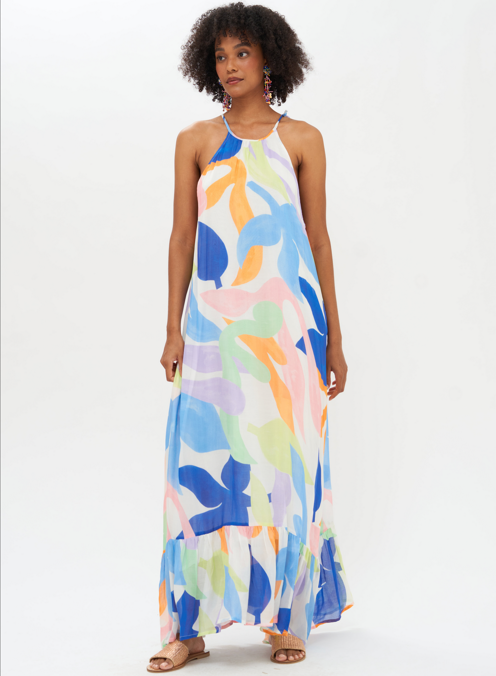 Tie Neck Maxi | Moma White
