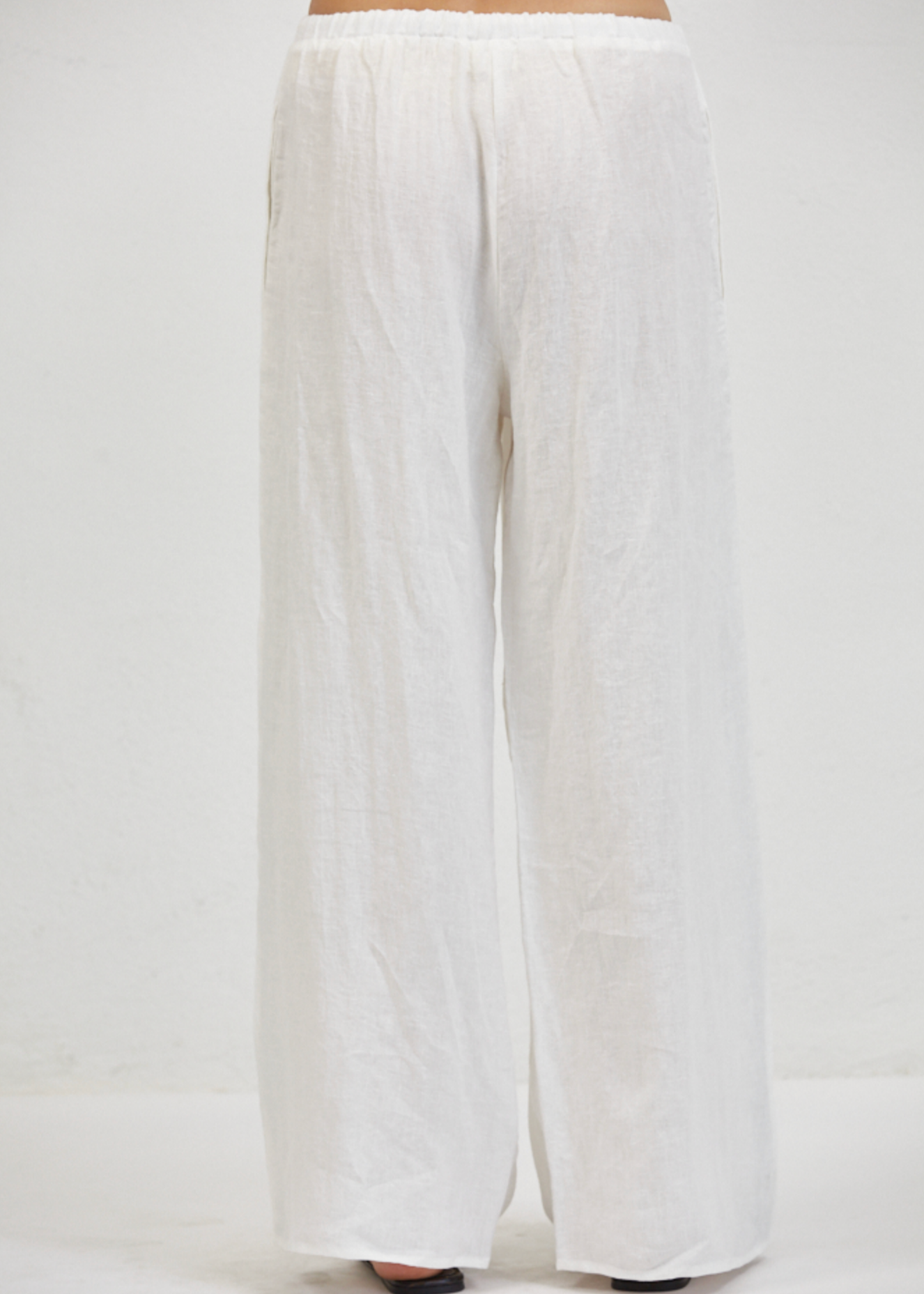 Palazzo Side Striped Linen Pants
