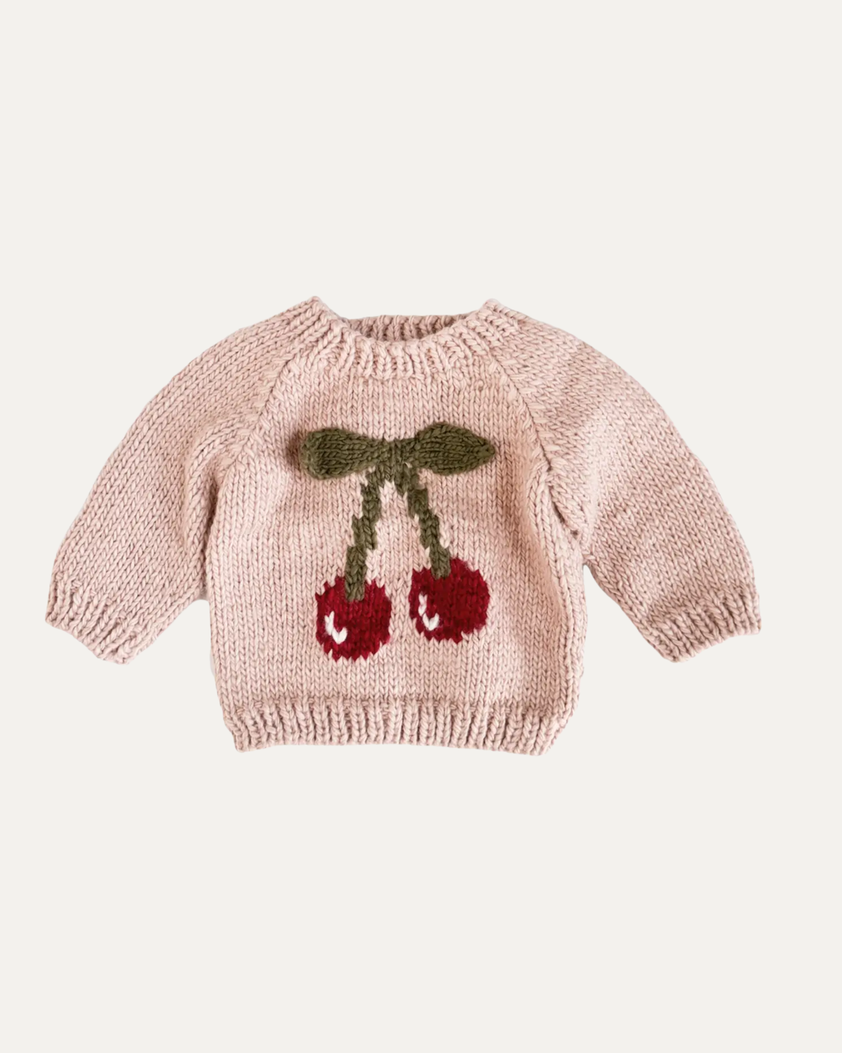 Cherry Knit Baby Pullover Sweater