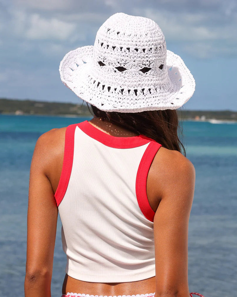 Straw Crochet Bucket Hat