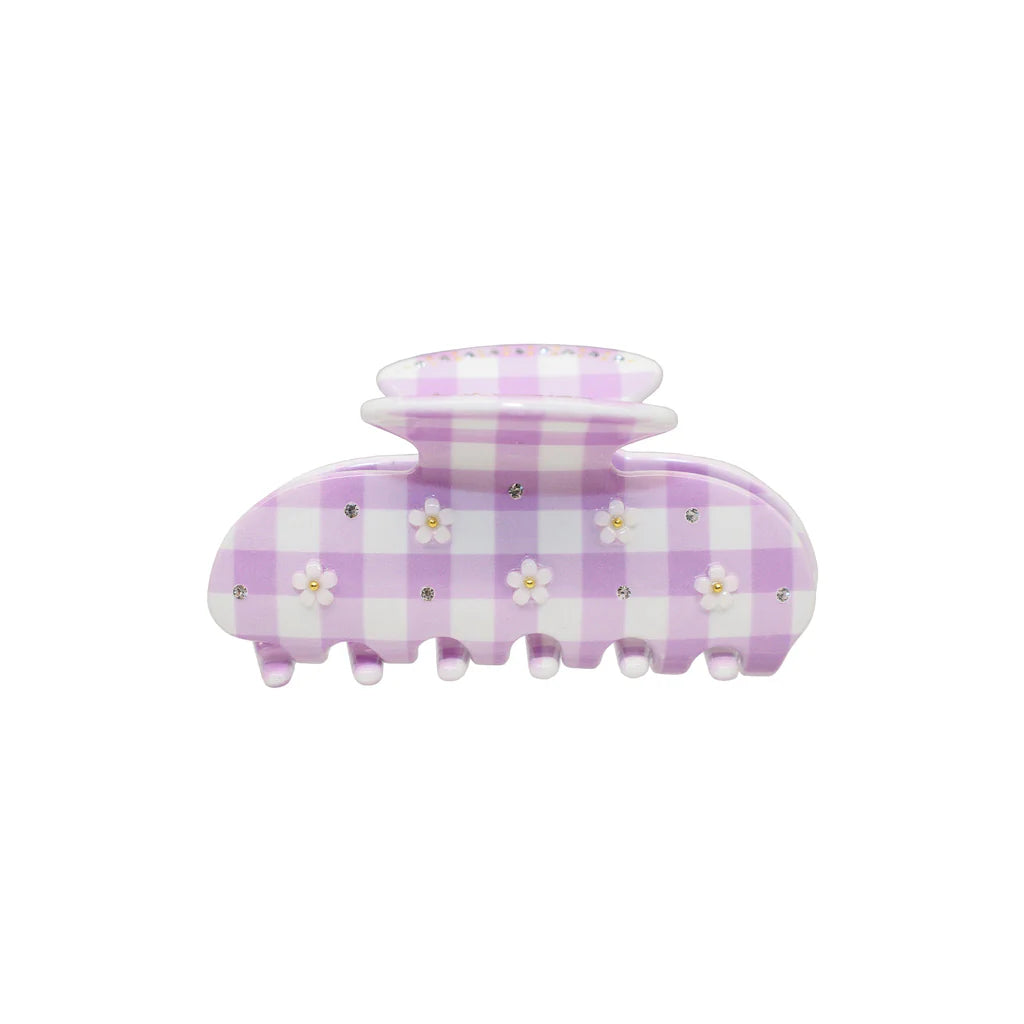 Sweetheart Hair Claw Clip in Daisy Pink Gingham