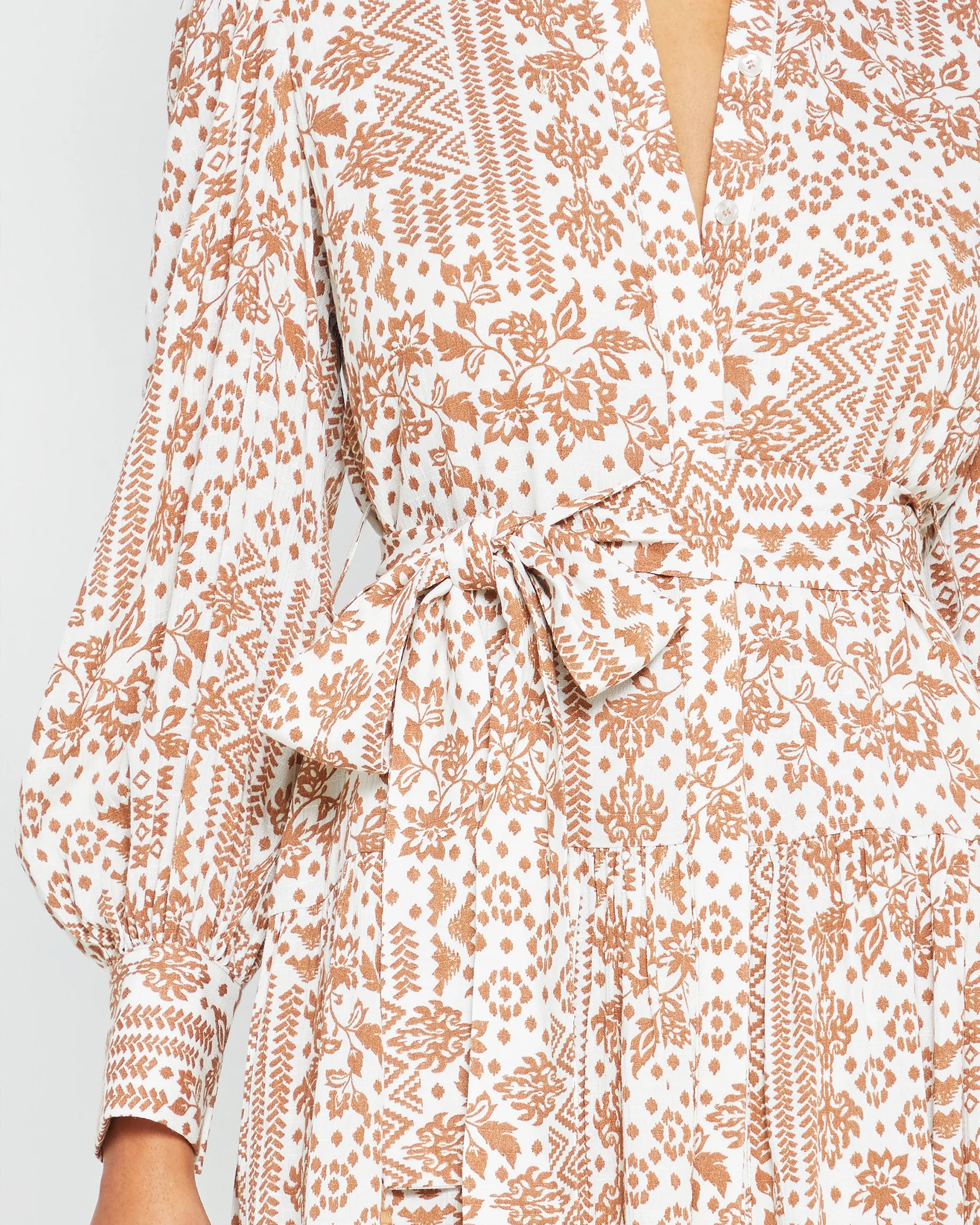 London Dress in Brown Floral