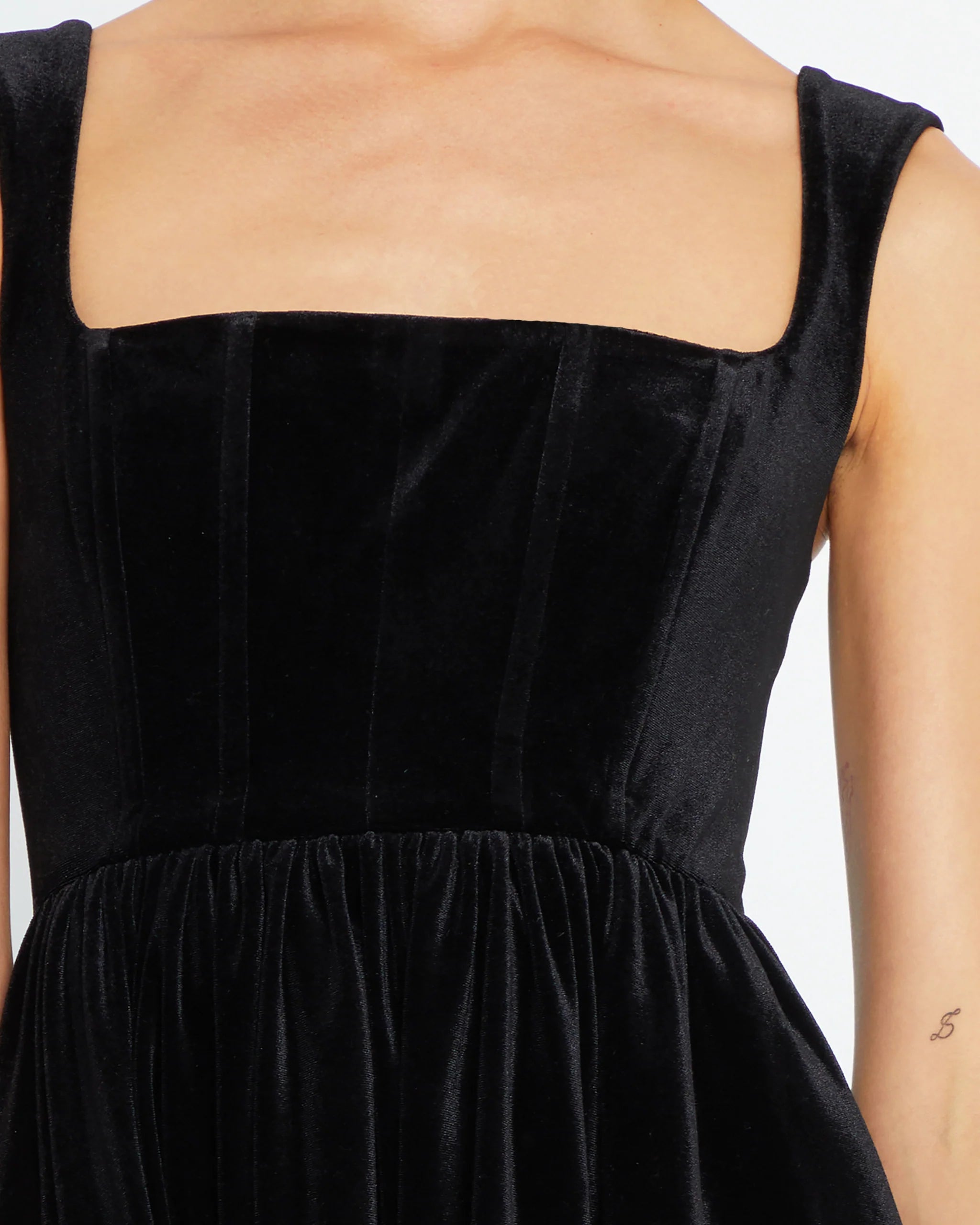 Chase Velvet Mini Dress in Black