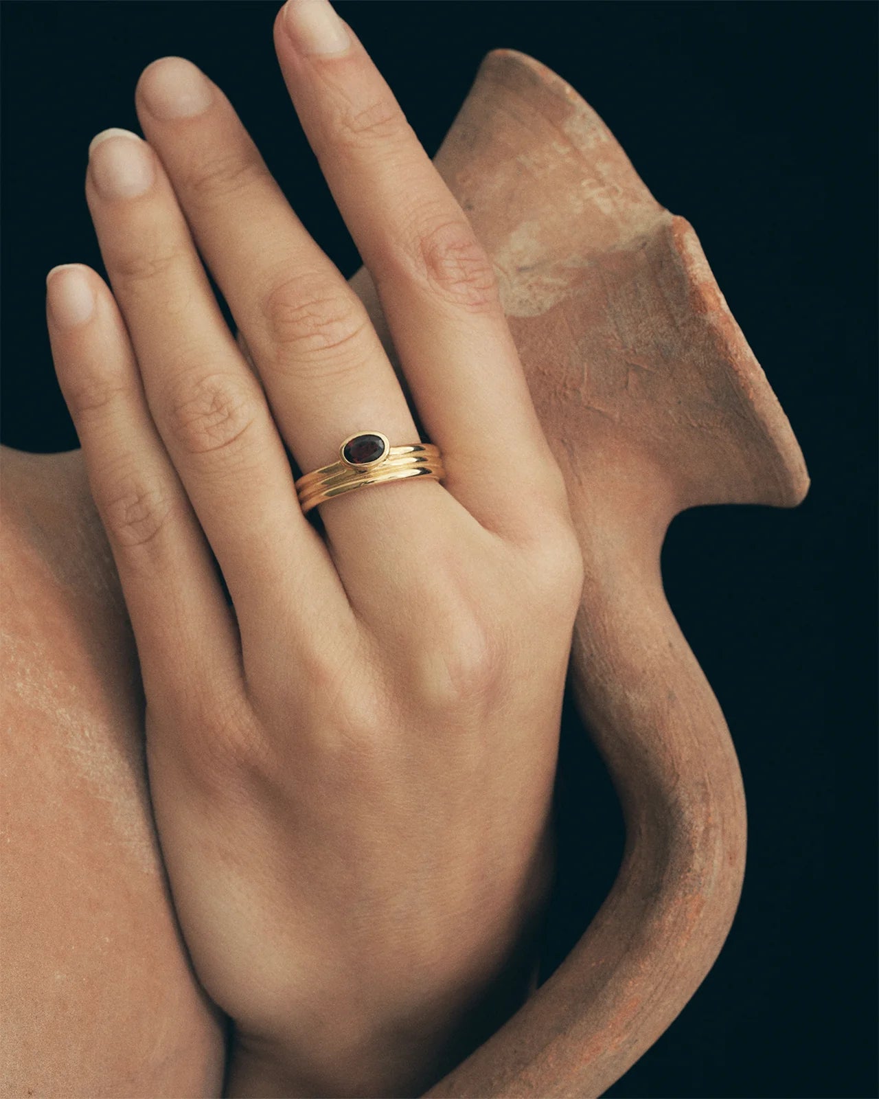 Tana Ring | Garnet & Gold