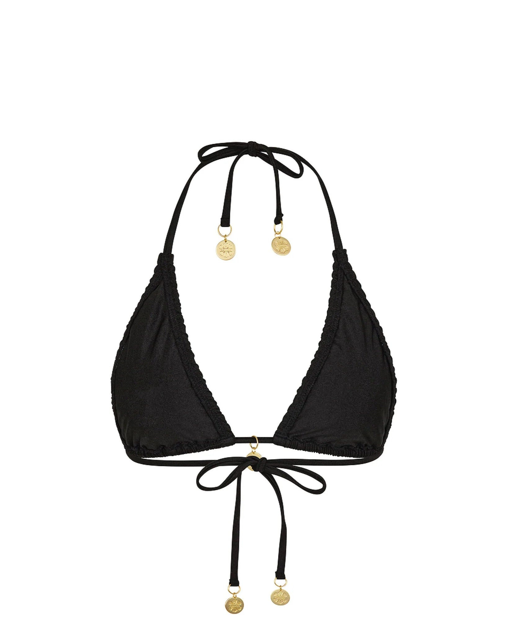 Shirred Triangle Bikini Top | Twilight Black