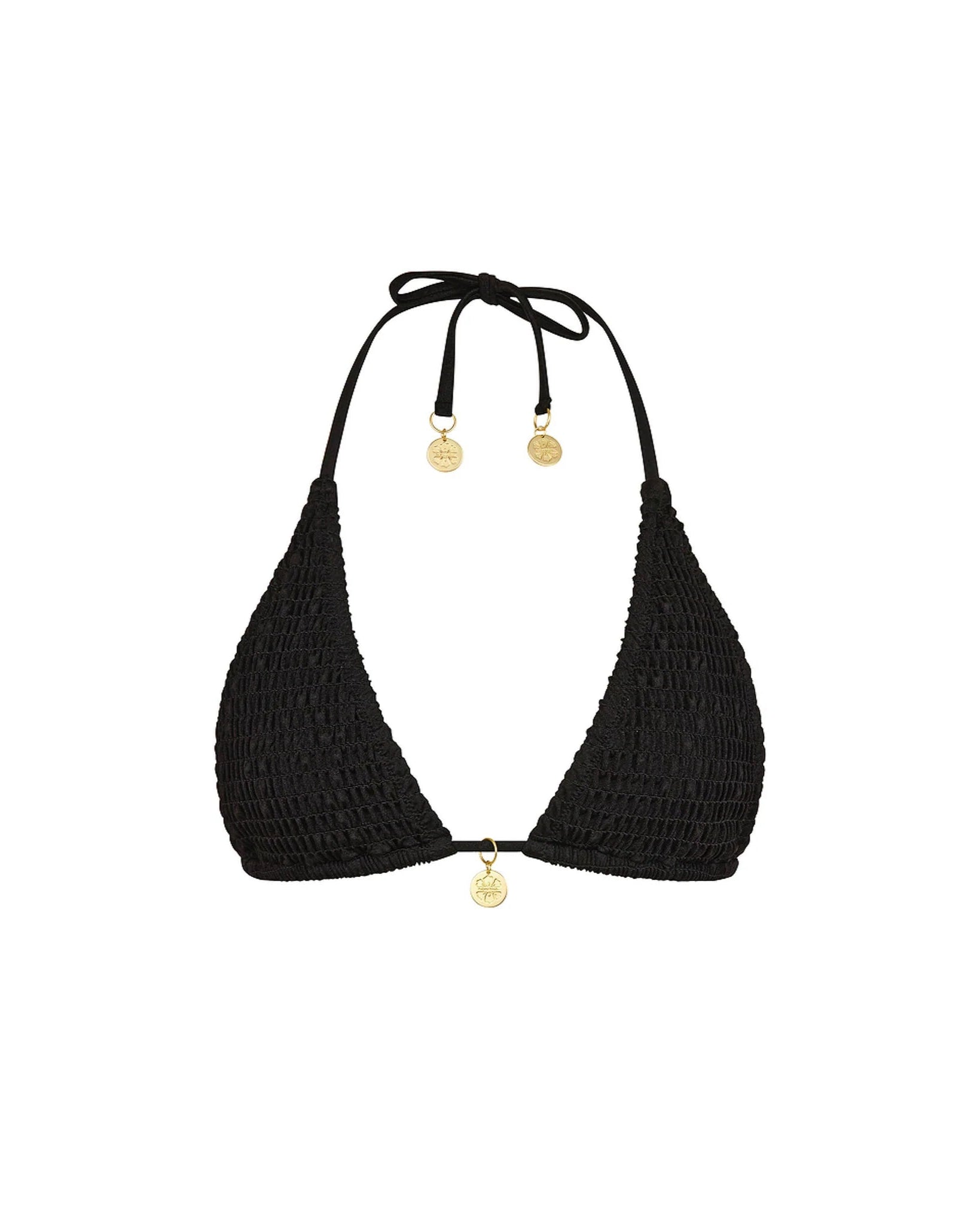 Shirred Triangle Bikini Top | Twilight Black