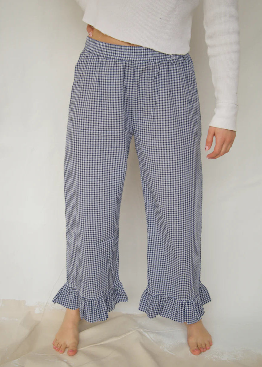 Boxer Pant in Blue Plaid