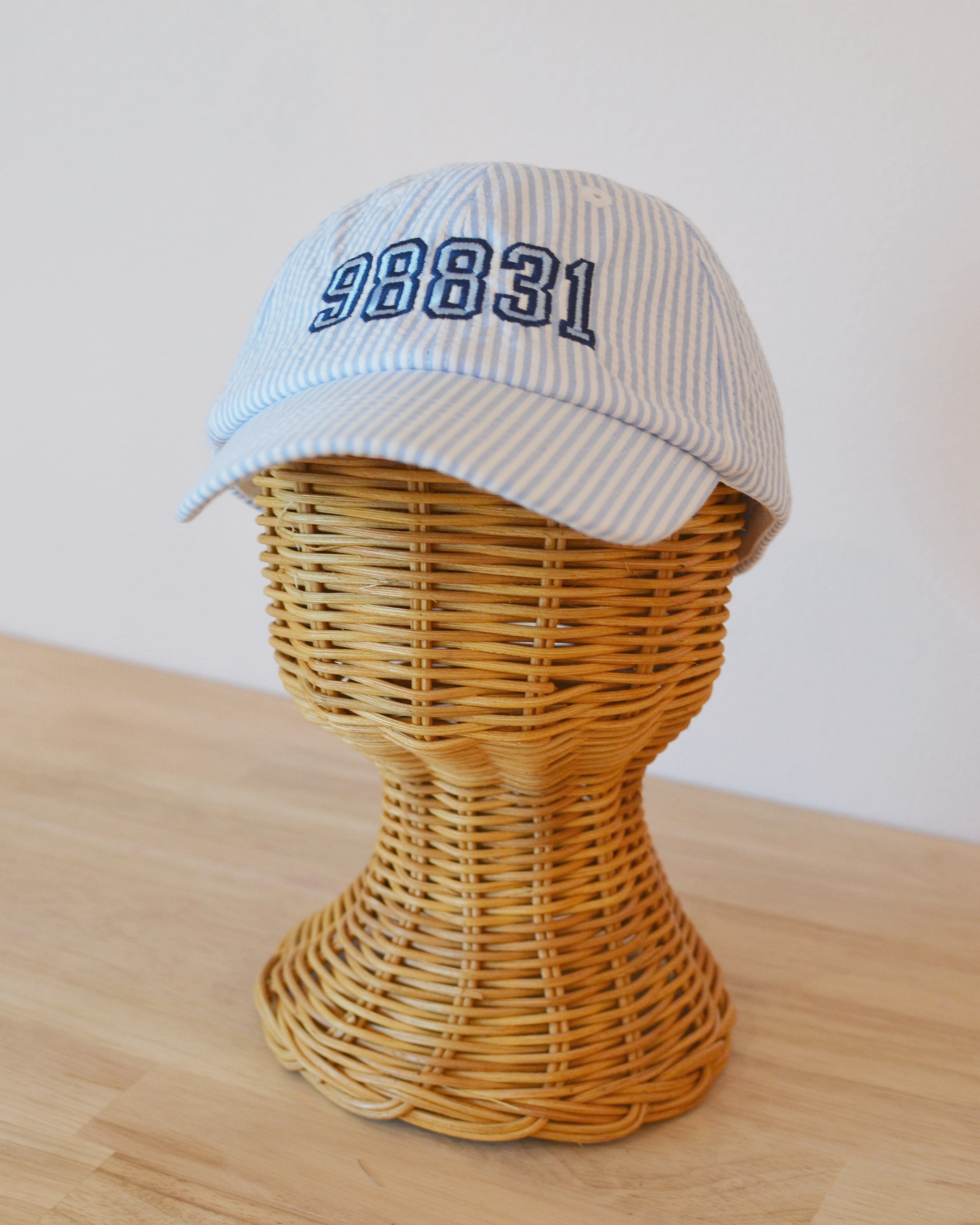 Kids Manson Hat | Blue Seersucker