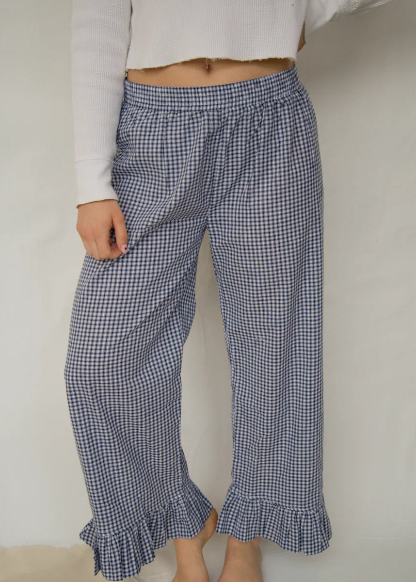 Boxer Pant in Blue Plaid