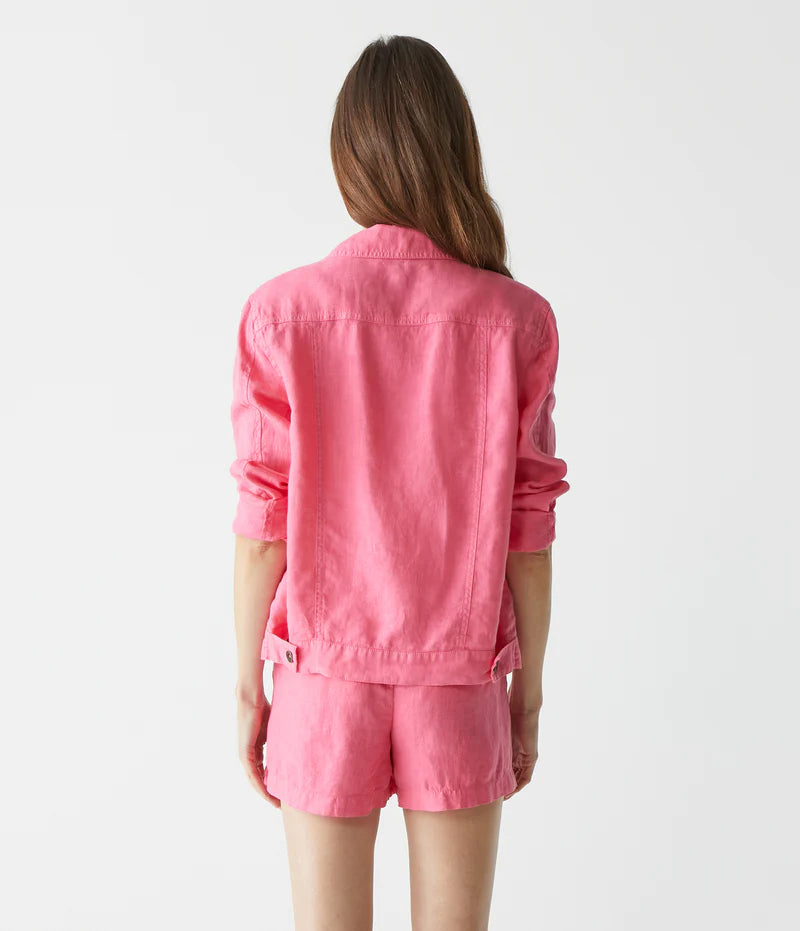 Paulette Linen Short | Flamingo