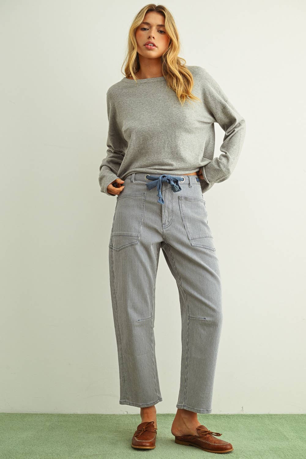 Striped Coastal Barrel Pants