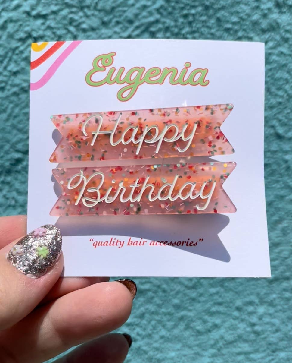 Happy Birthday Hair Clips