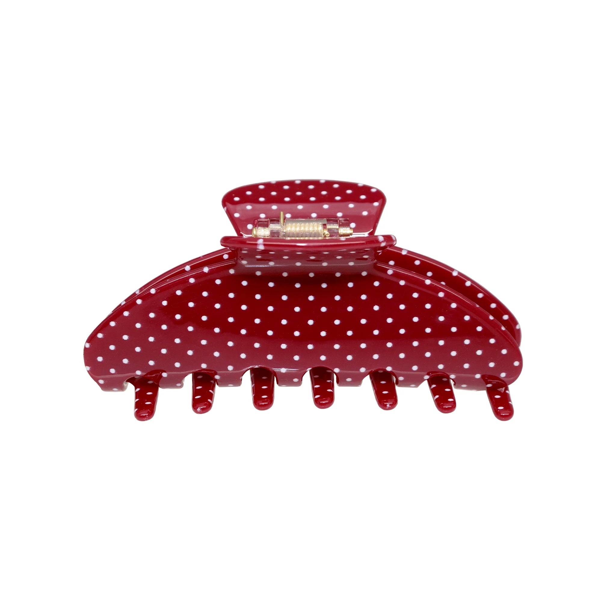 Big Effing Claw Clip in Cherry Polka Dot