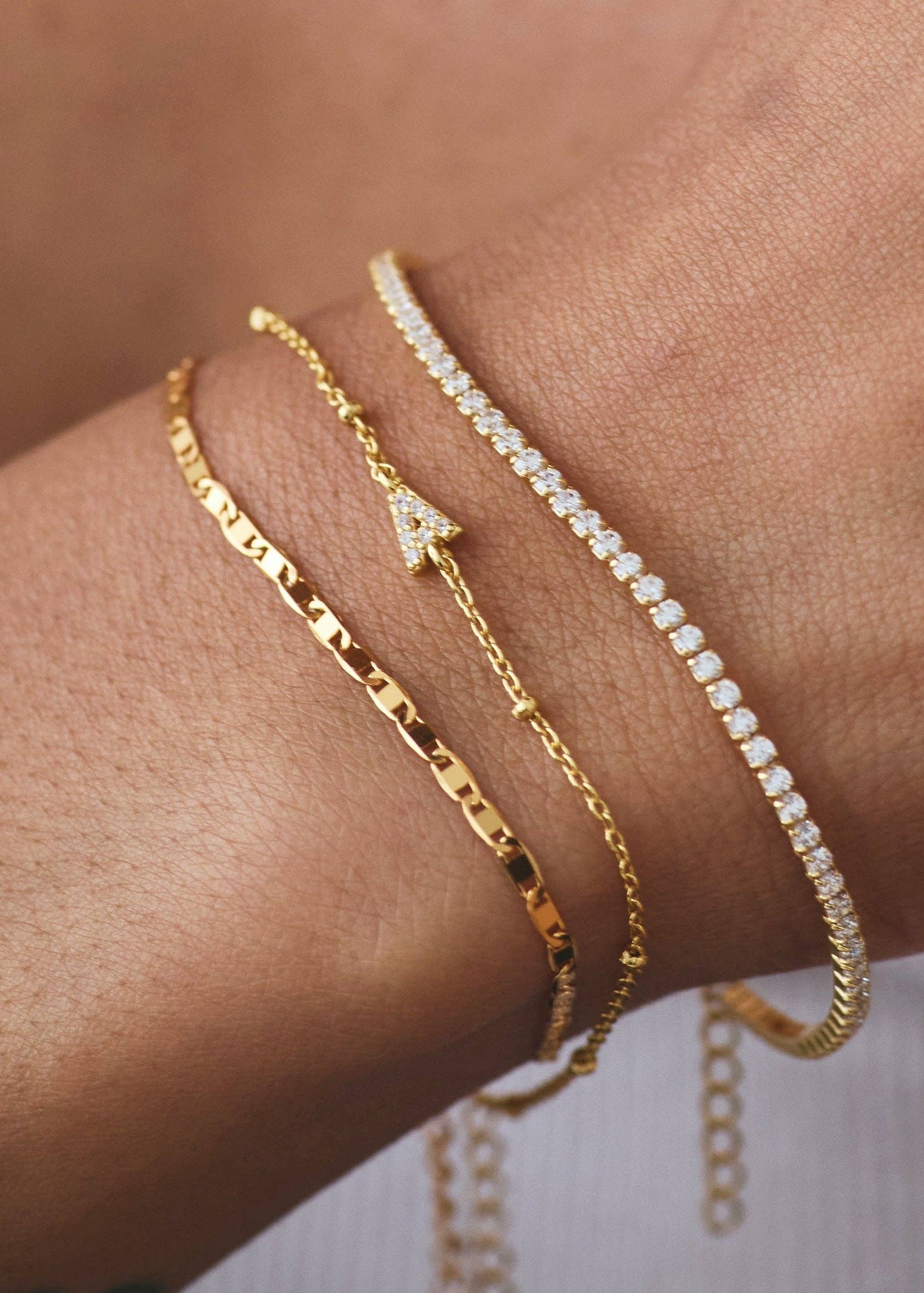 Petite Initial Chain Bracelet