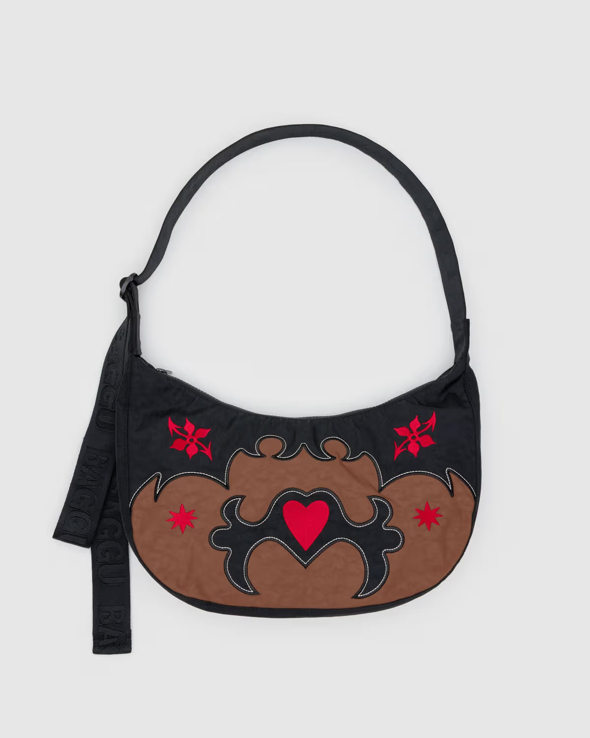 Medium Nylon Crescent Bag | Western Applique