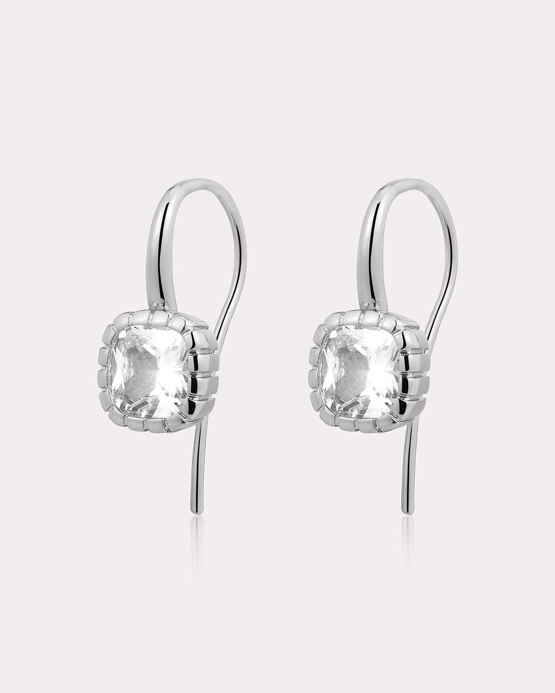 The Classique Cushion Hook Earrings | Silver