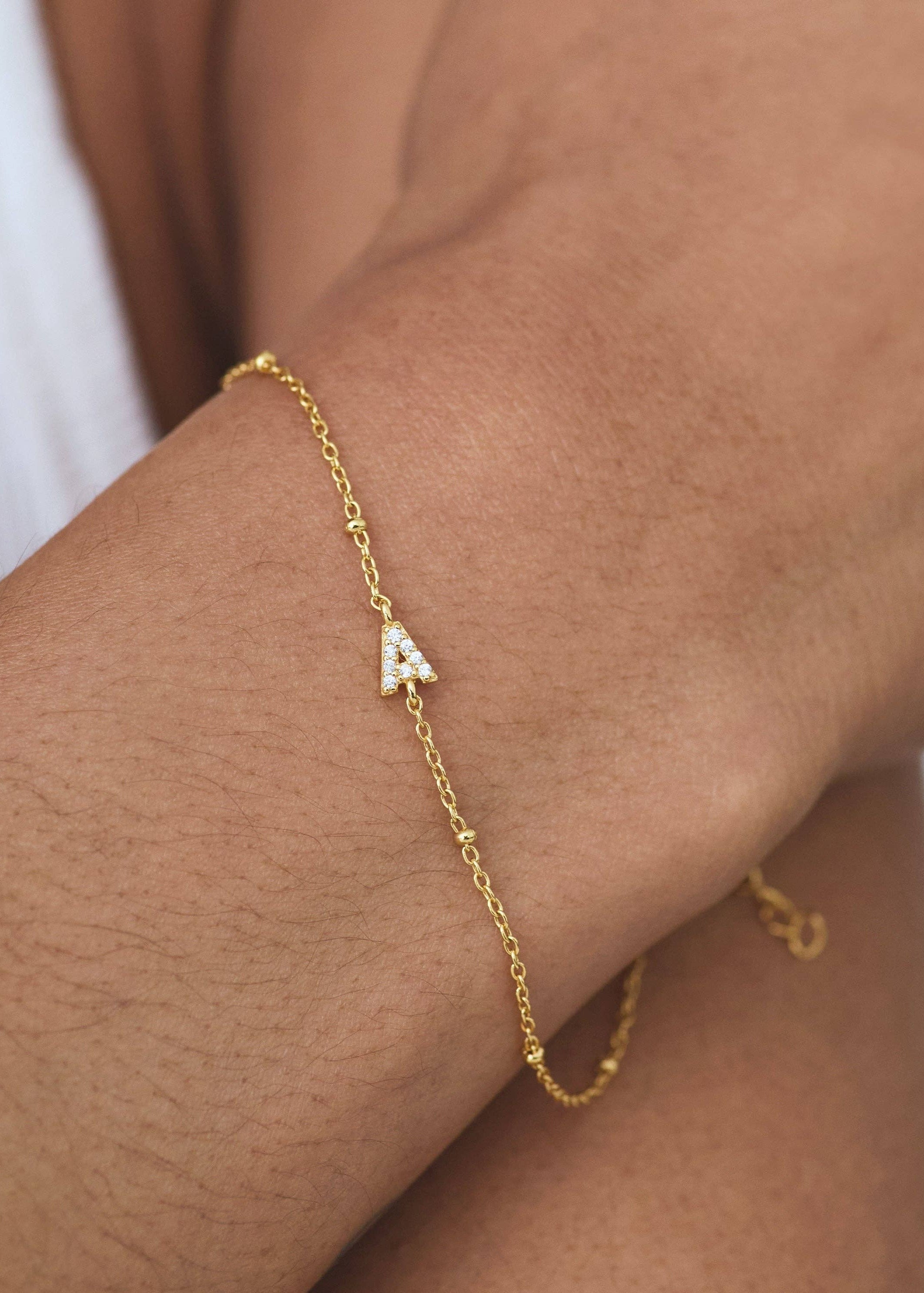 Petite Initial Chain Bracelet