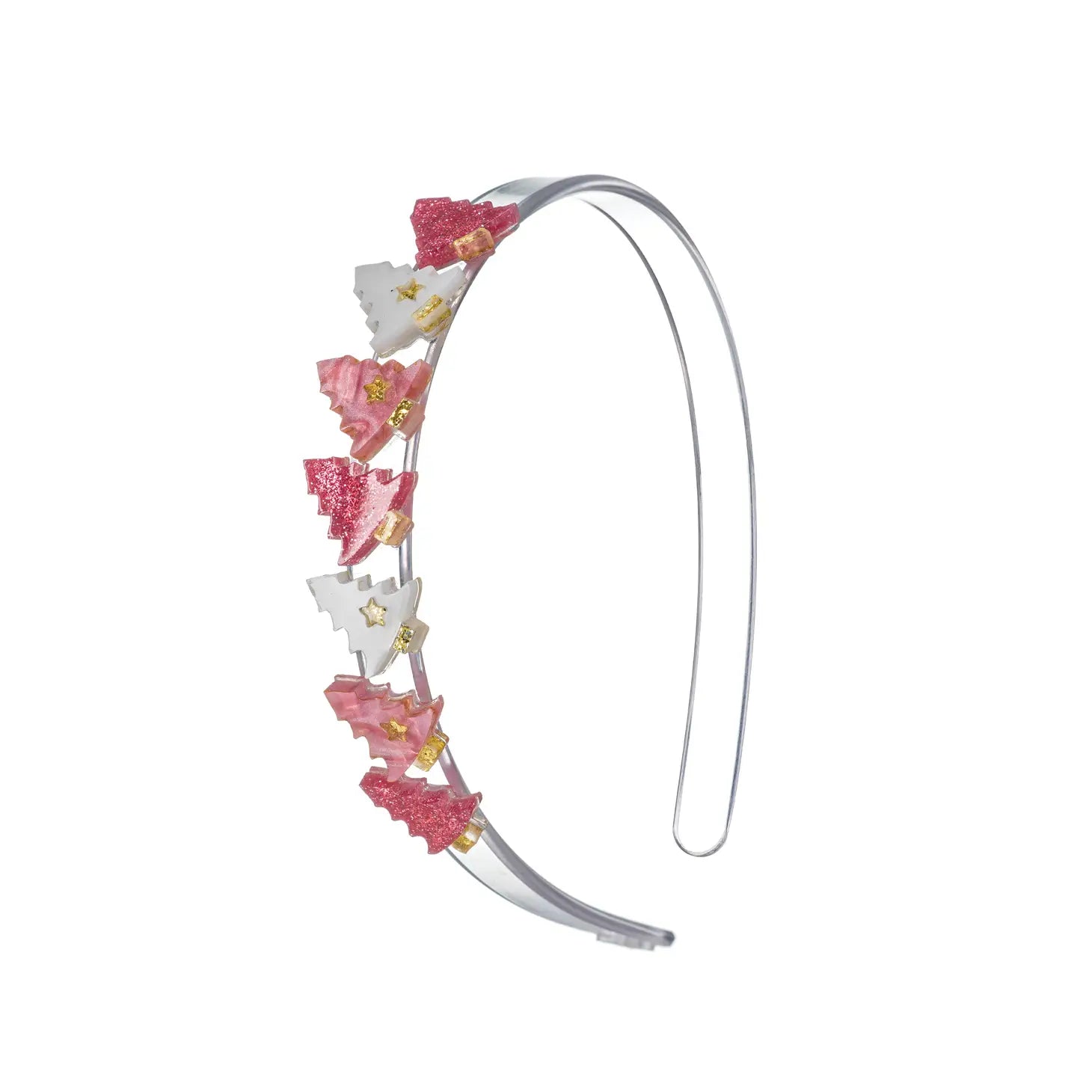 Mini Pink Christmas Tree Headband