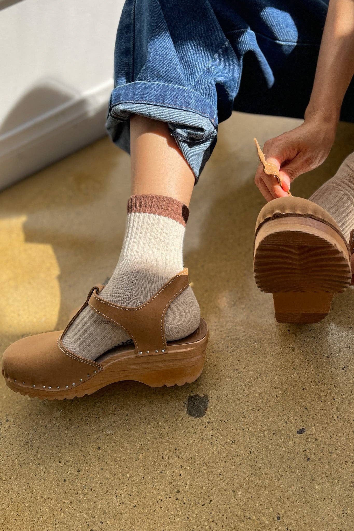 Color Block Girlfriend Socks | Black Coffee