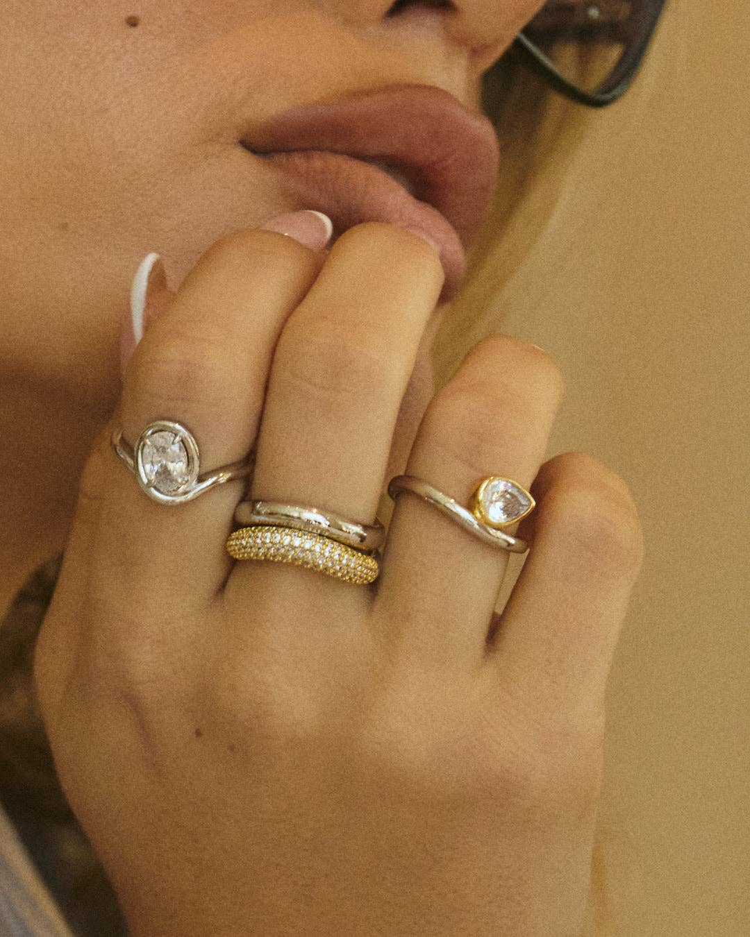 The Bianco Nero Statement Ring | Silver