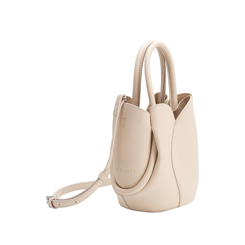 Tulip Mini Bone Recycled Vegan Leather Top Handle Bag