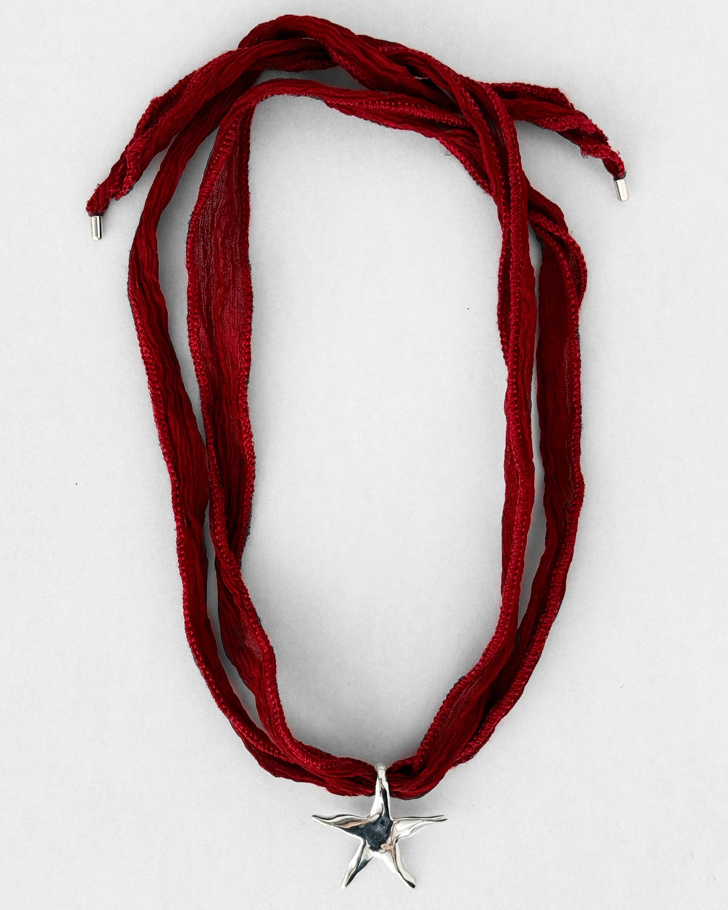 Estelle on Fairy Silk Necklace | Scarlet & Sterling Silver