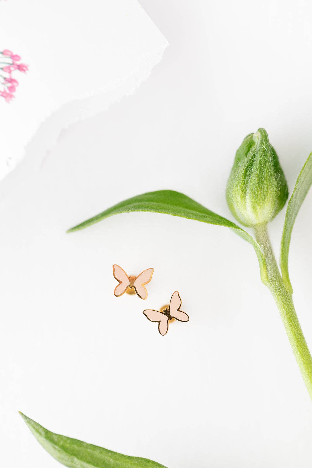 Blush Butterfly Studs