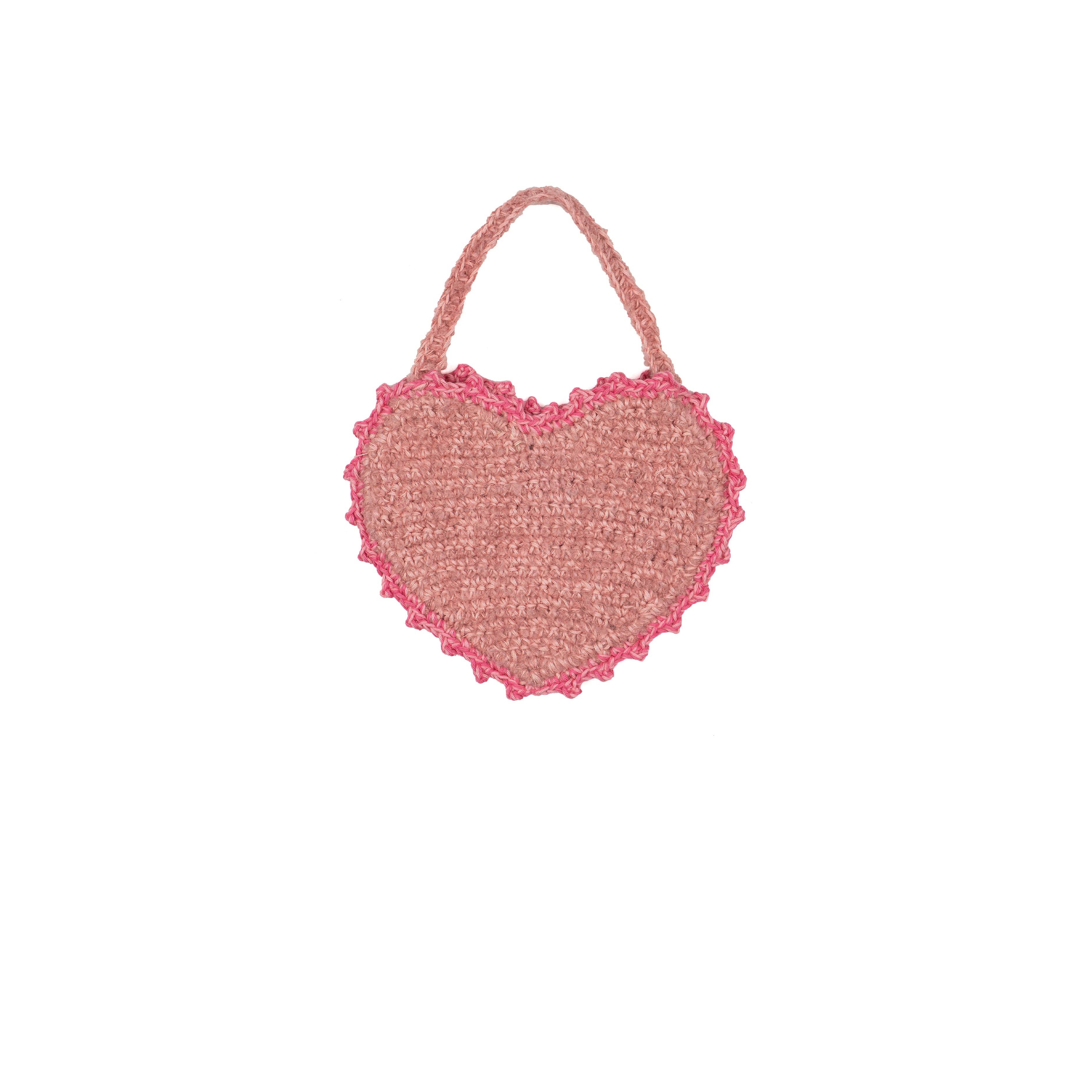 Crochet Heart Purse | Rosewood