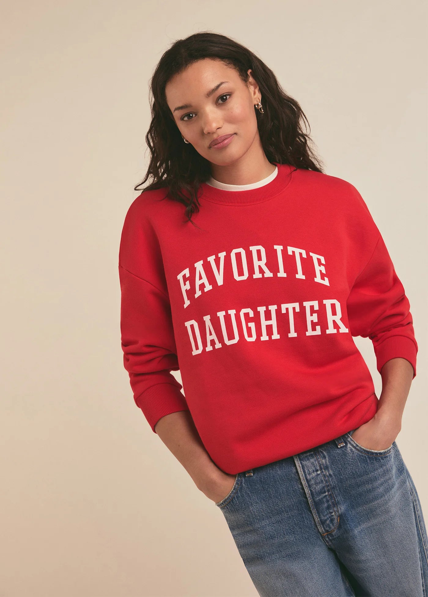 Collegiate Sweatshirt in Haute Rouge