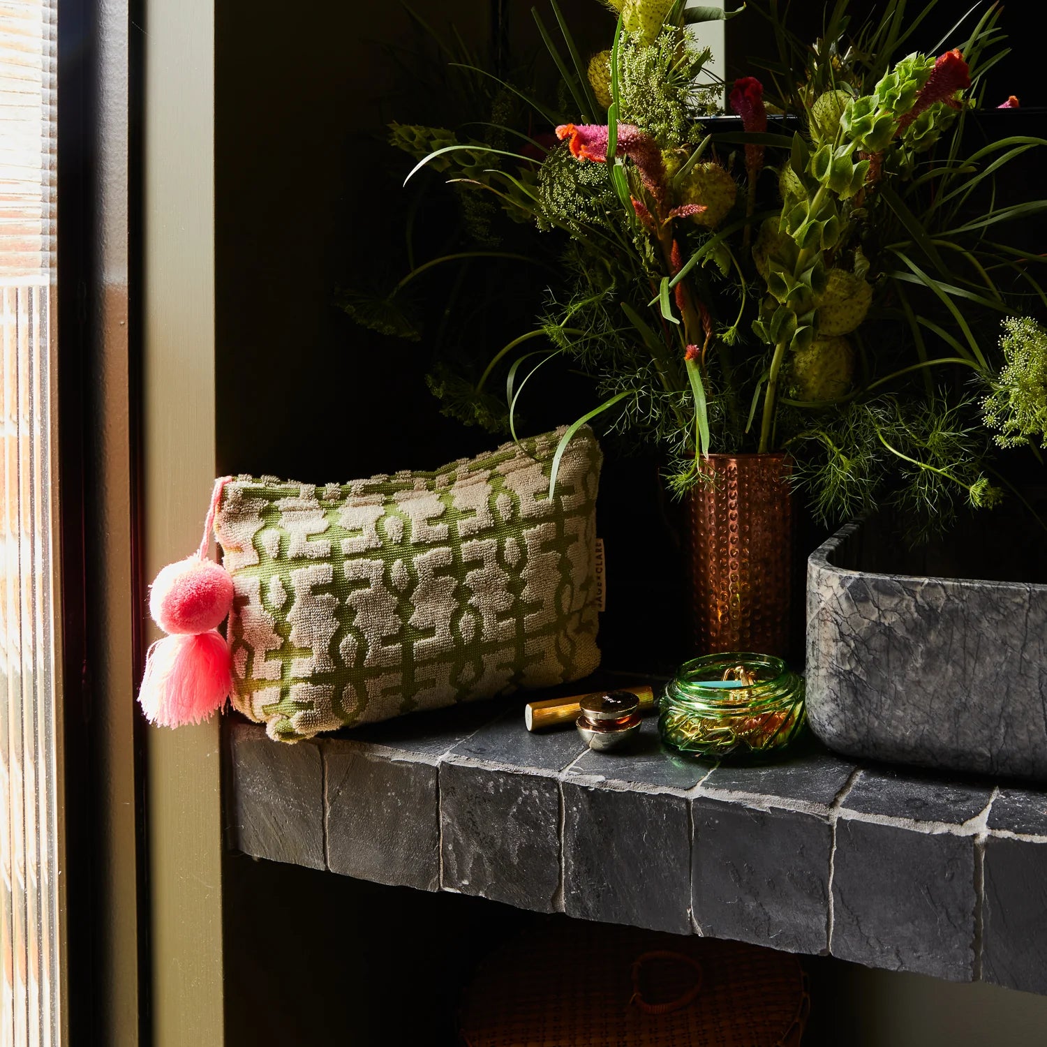 Amata Terry Pouch | Palm Large