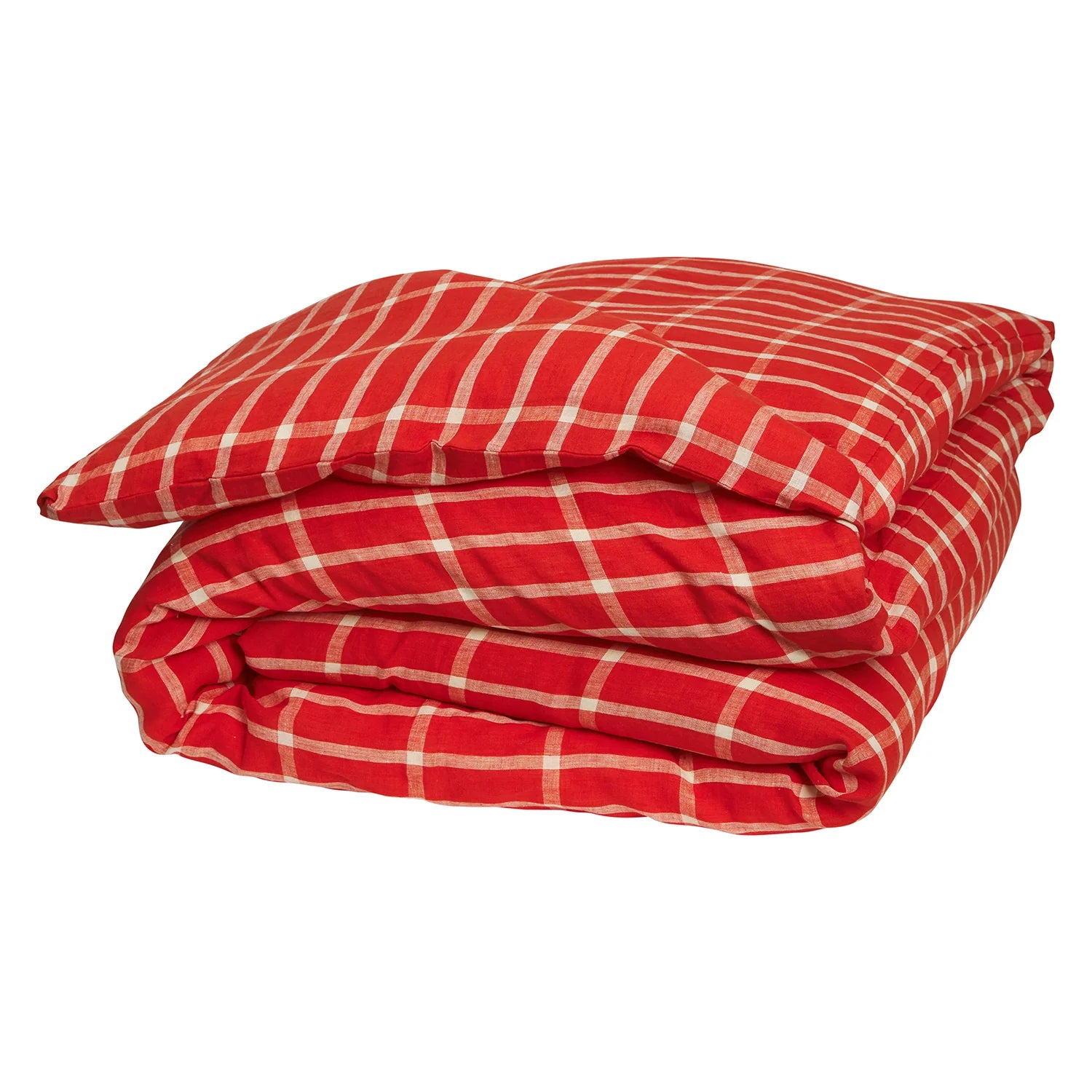 Remi Linen King Duvet Cover | Scarlet