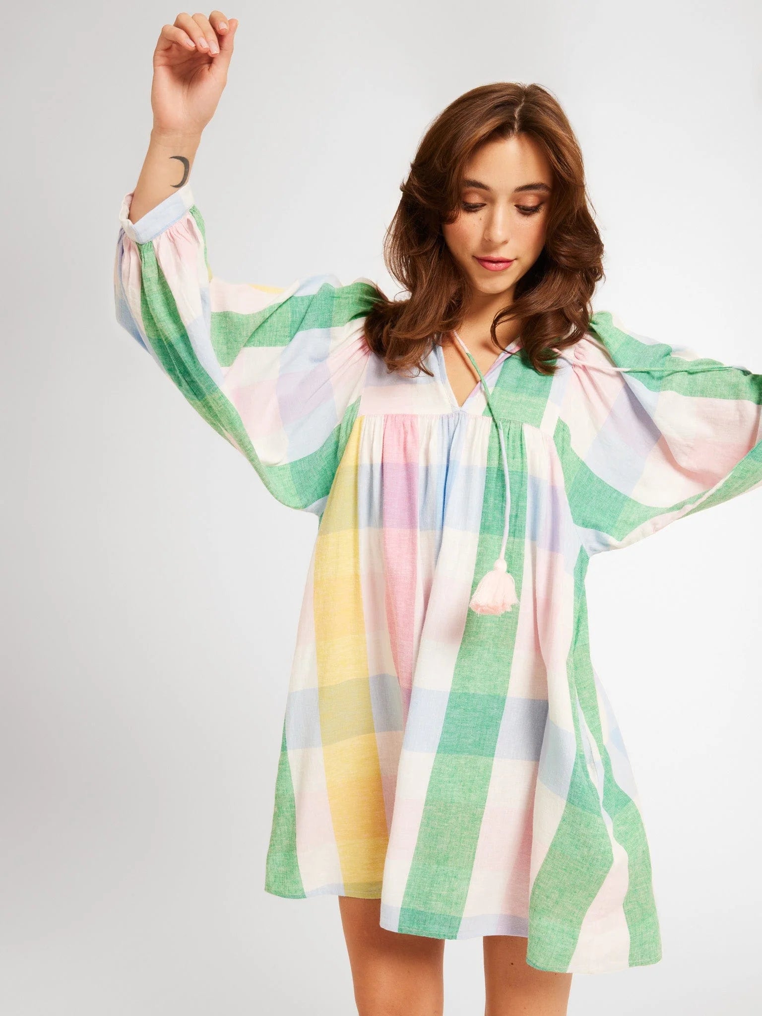 Daisy Dress in Pastel Plaid