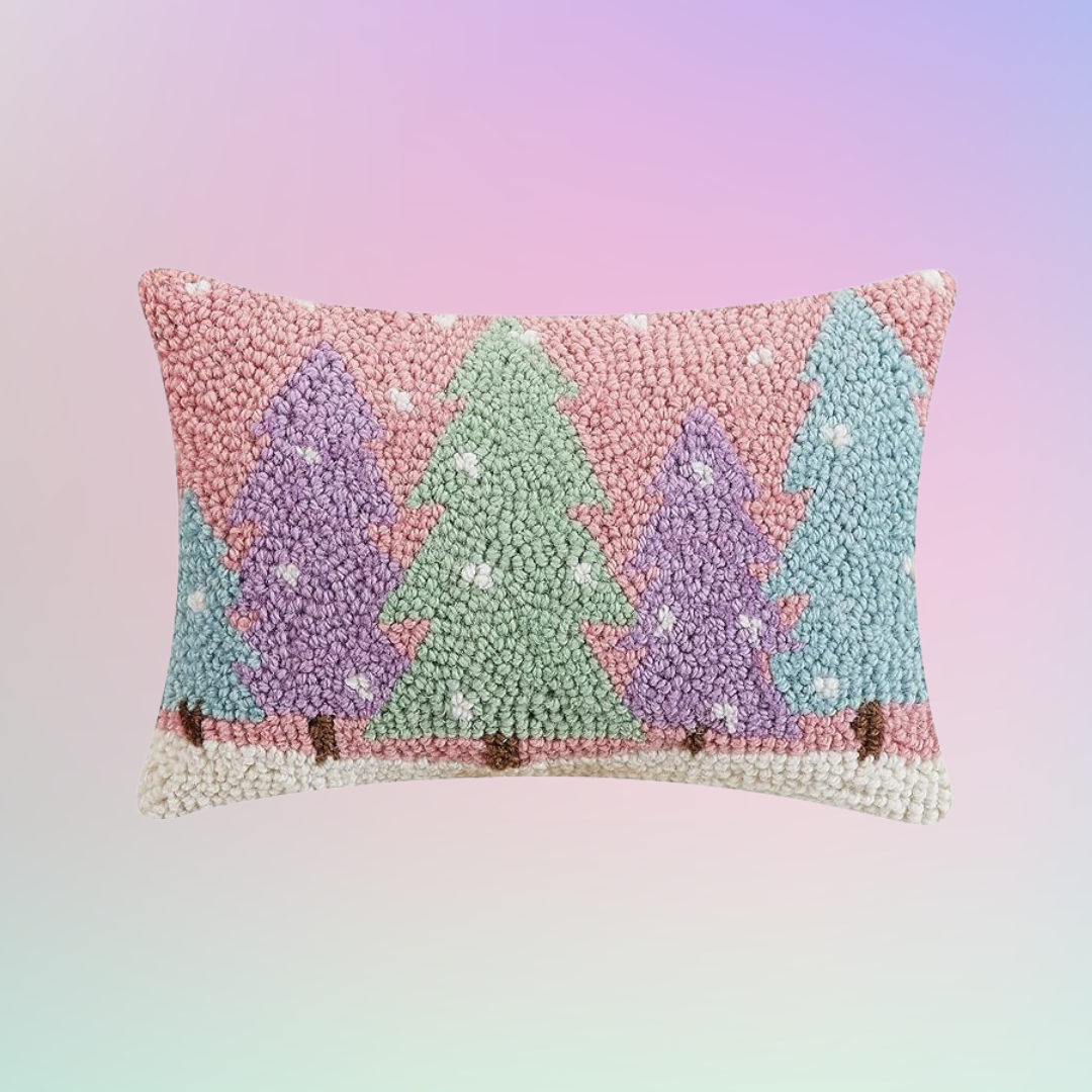 Snowy Bright Forest Hook Pillow