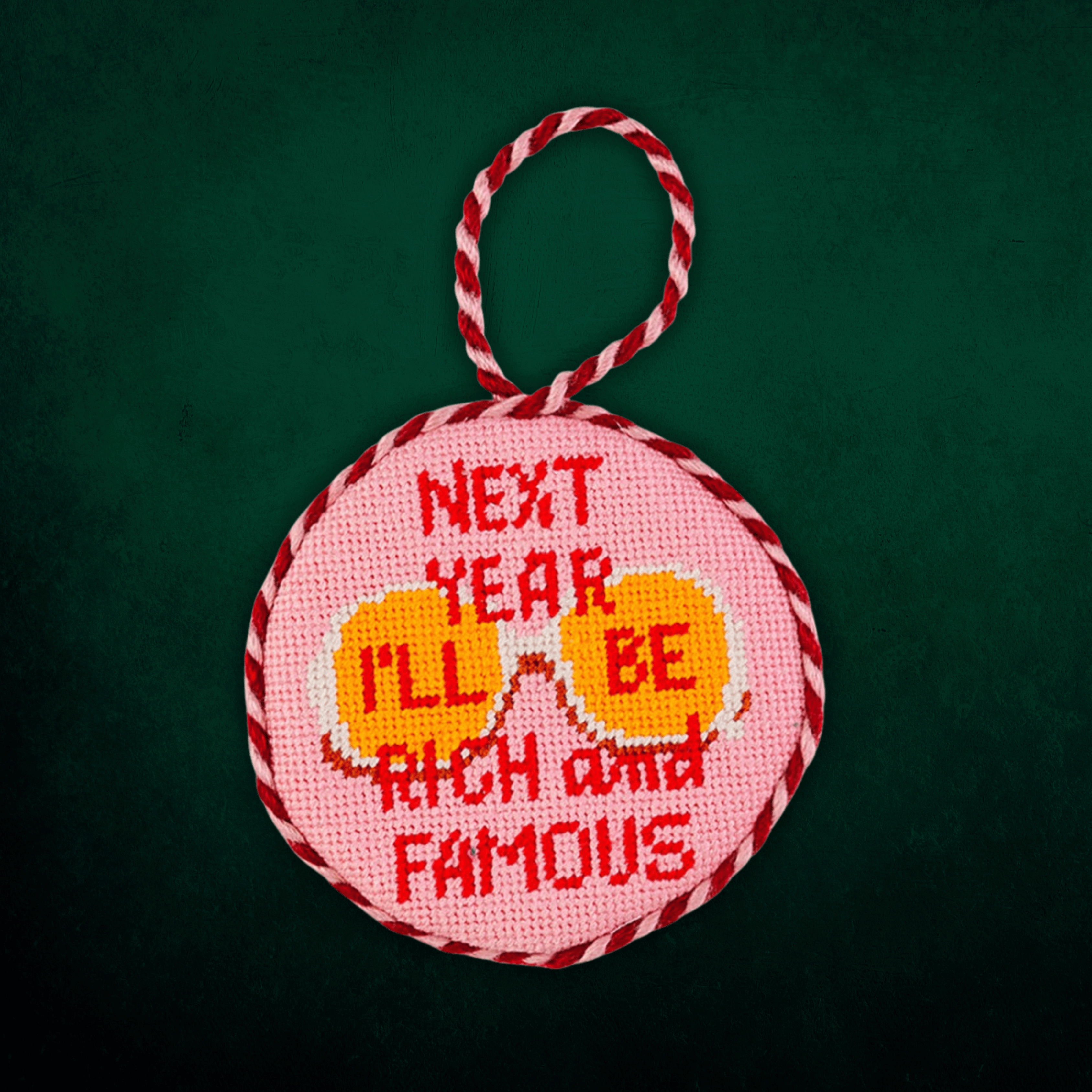Needlepoint Ornament | Rich And Famous