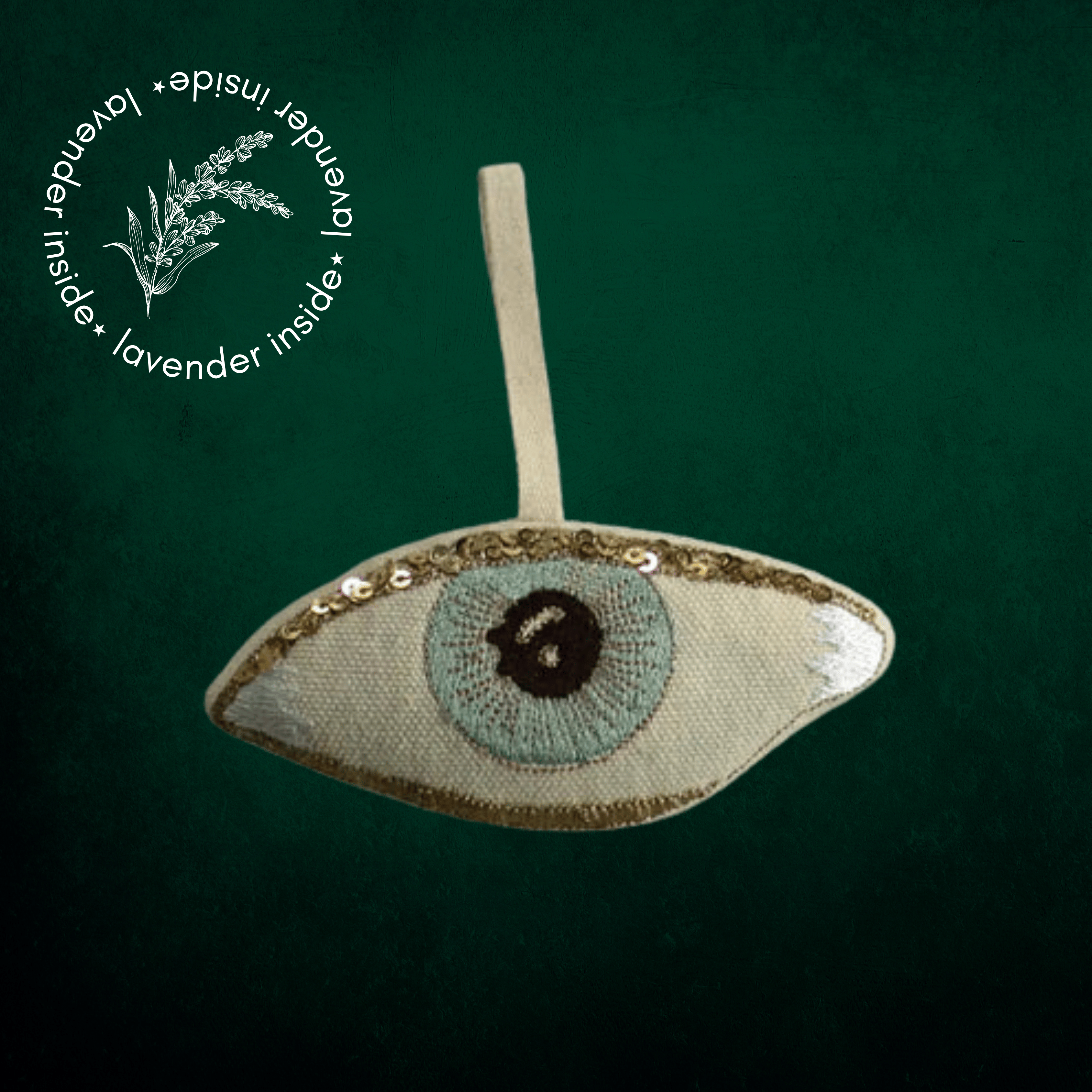 Cotton Evil Eye Ornament | Stuffed Lavender