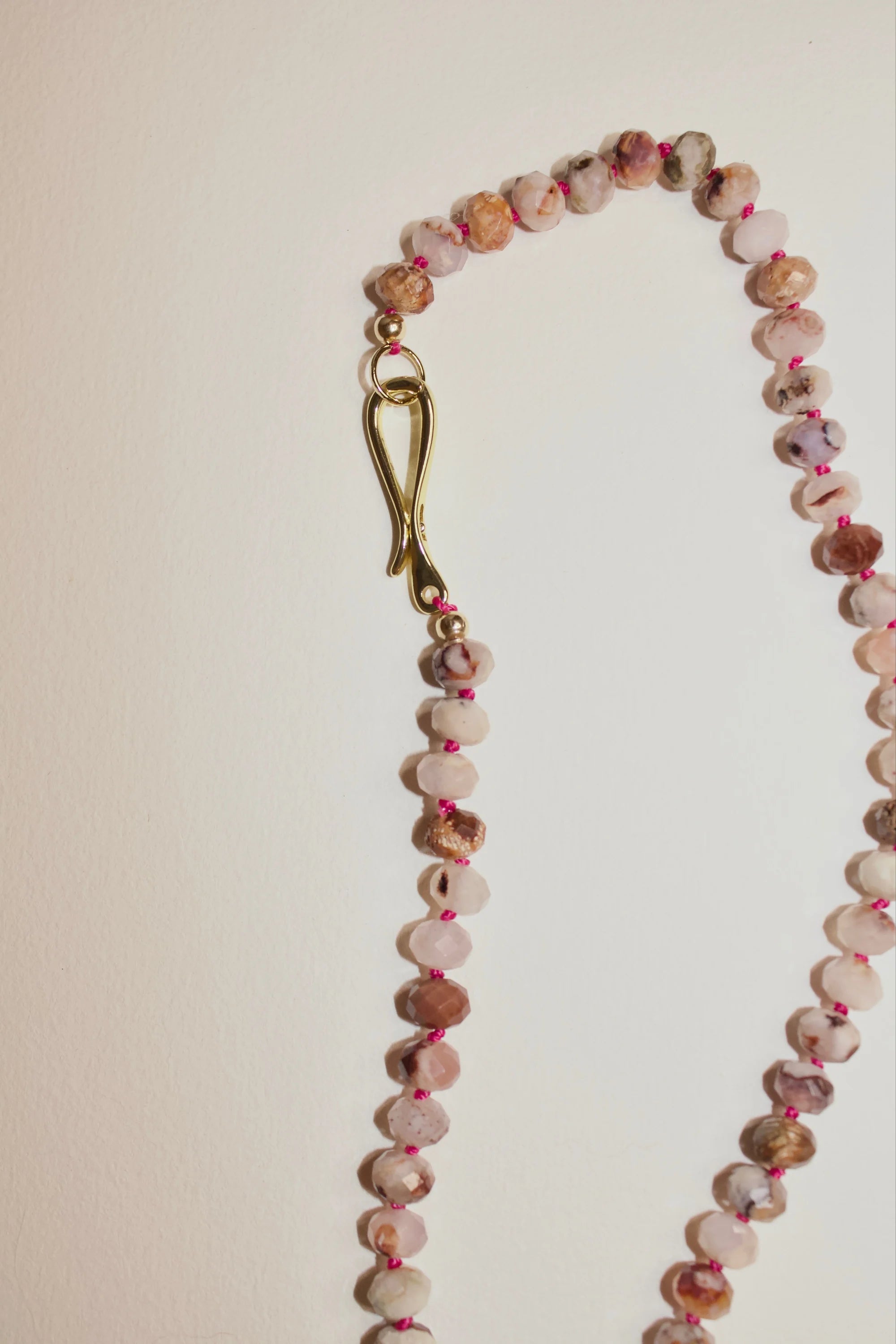 Sakura Agate Knotted Necklace