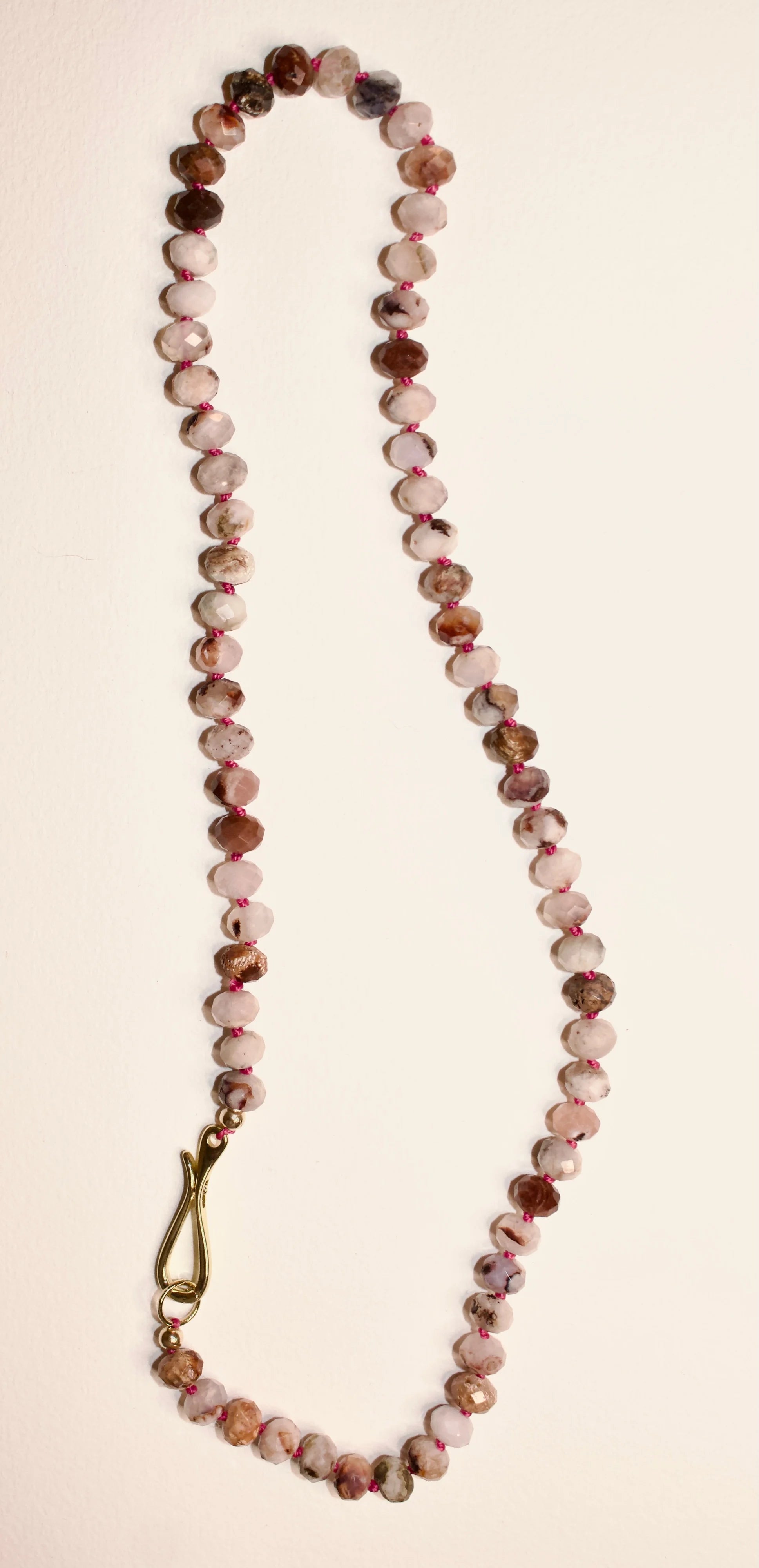 Sakura Agate Knotted Necklace