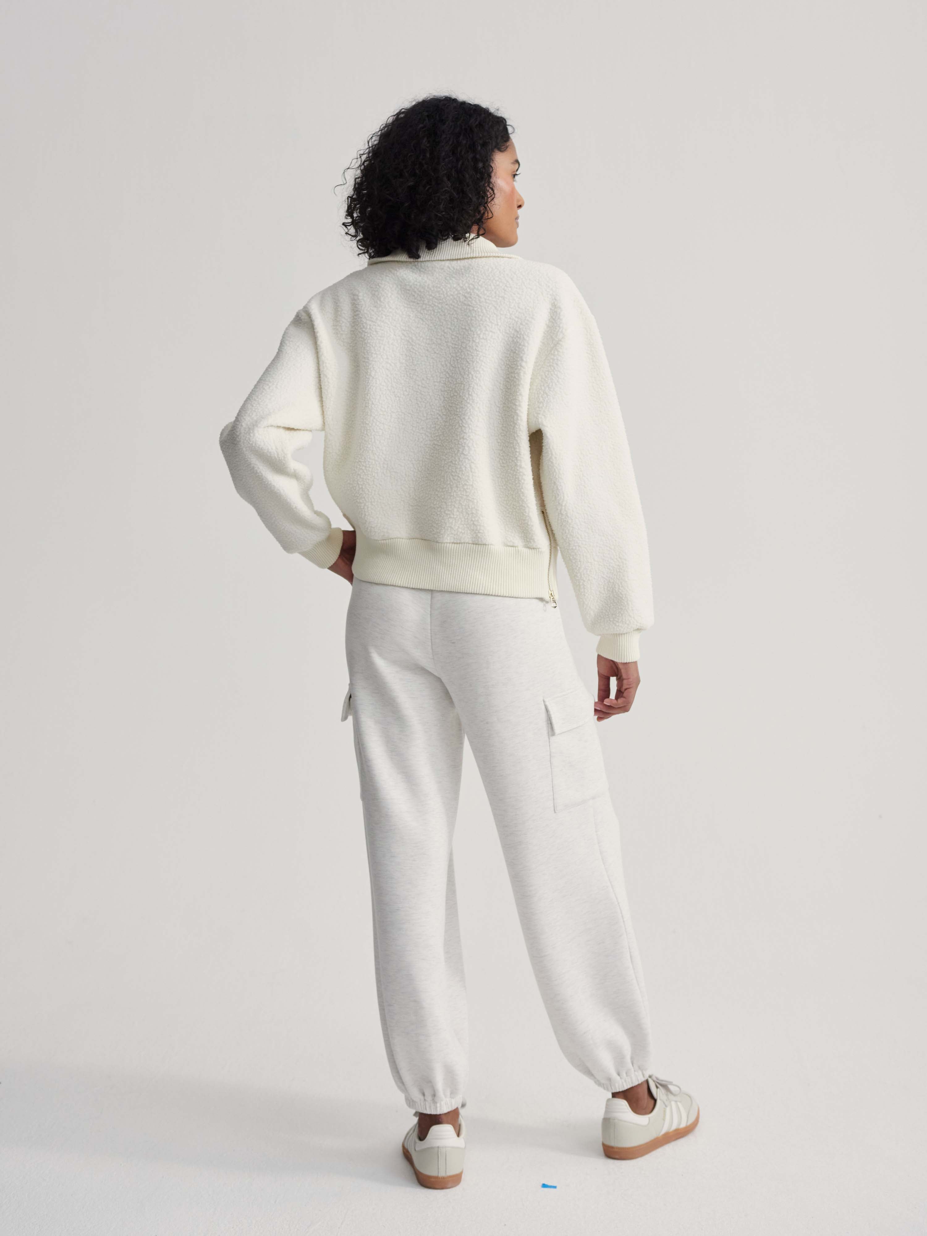 Roselle Half Zip Fleece in Egret
