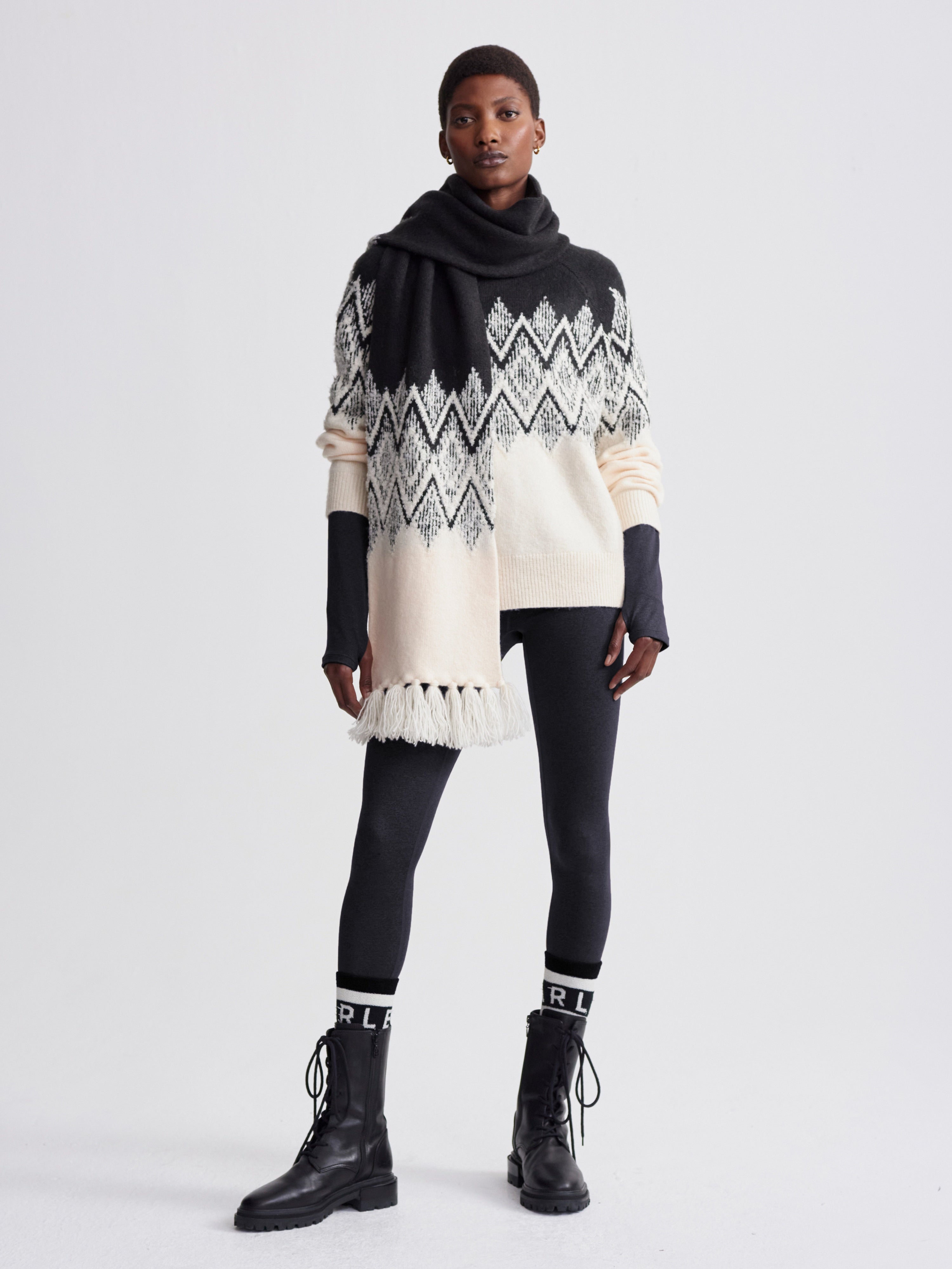 Sebastiam Jacquard Scarf in Whitecap