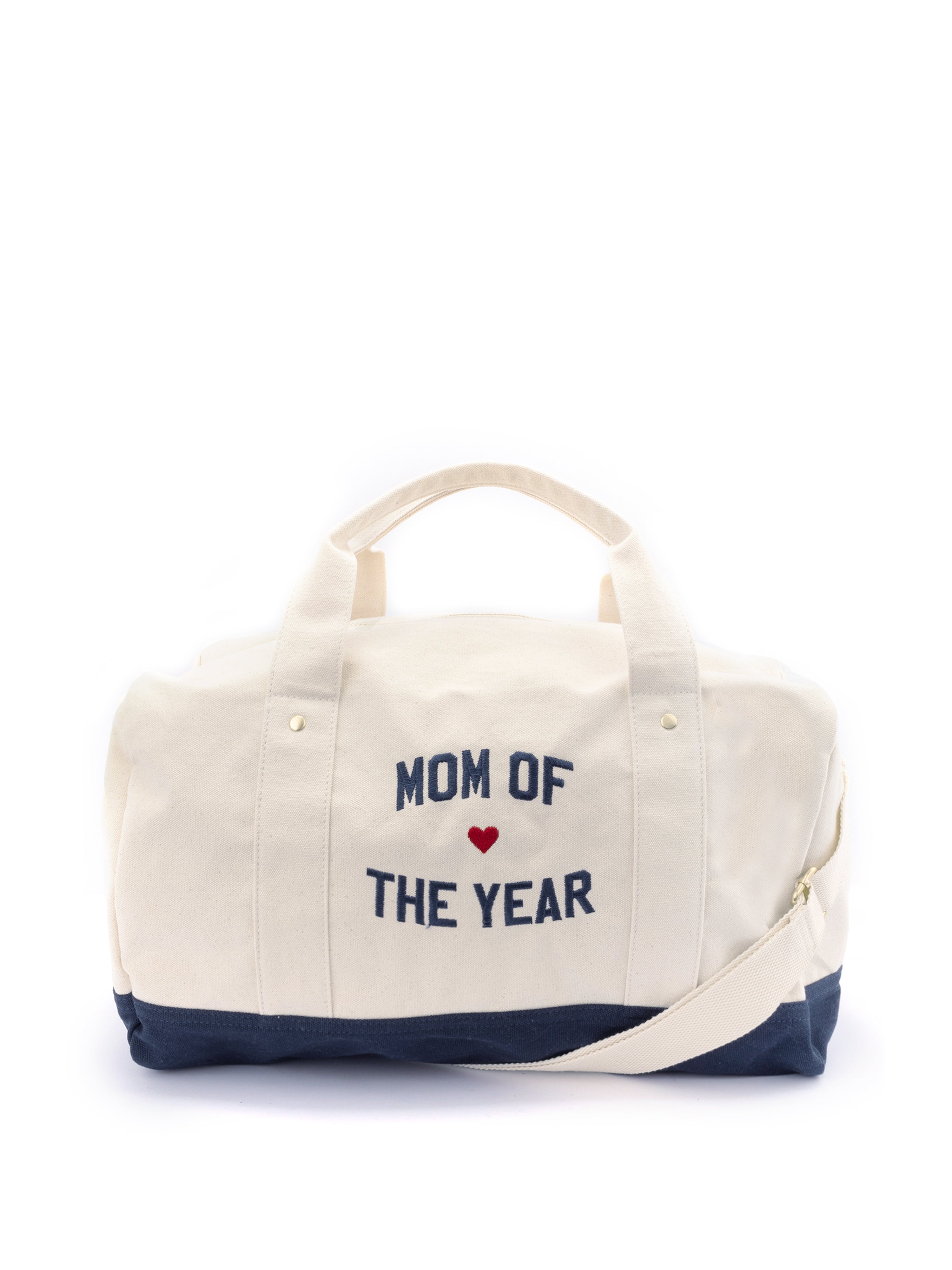 Mom Of The Year Canvas Duffle Bag in Navy Blaze